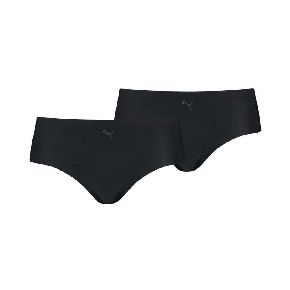 Puma Black 2-Pack Microfibre Seamless Mid-Rise Hipster Briefs, - Xl