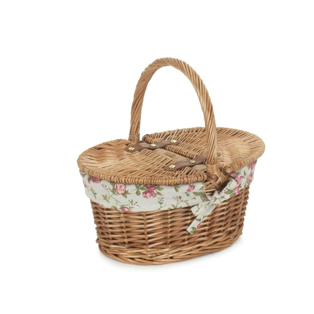 Red Hamper Red/Light Hamper Childs Steamed Finish Oval Wicker Picnic Basket