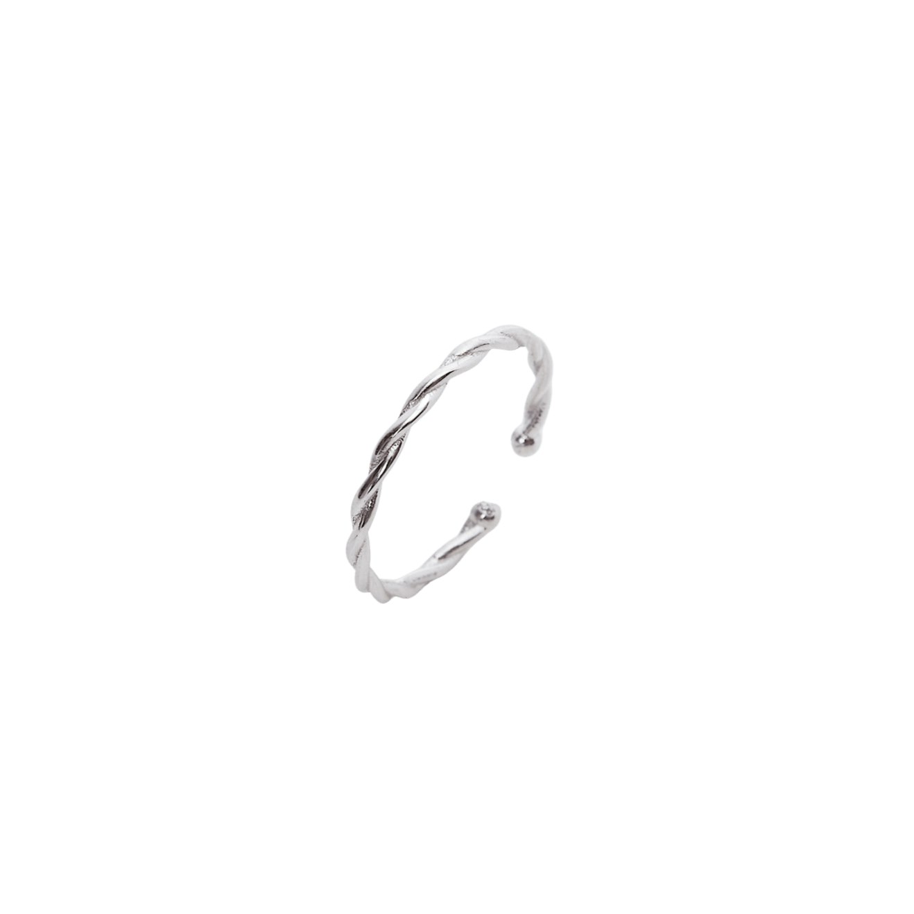 Spero London Silver Sterling Twisted Skinny Stacking Ring - Image 3