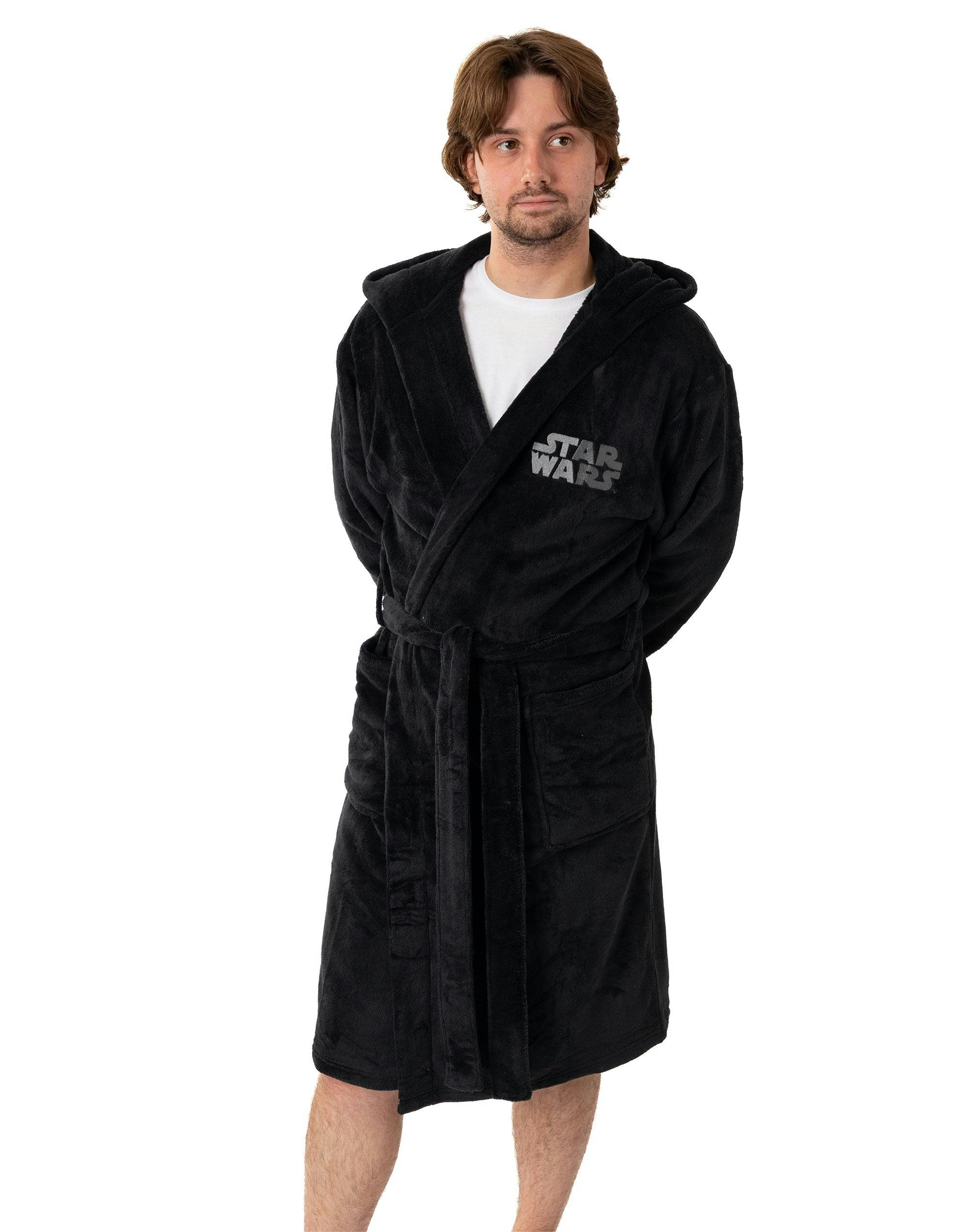 Vanilla Underground Men's Black Star Wars Darth Vader Hooded Bathrobe - Large