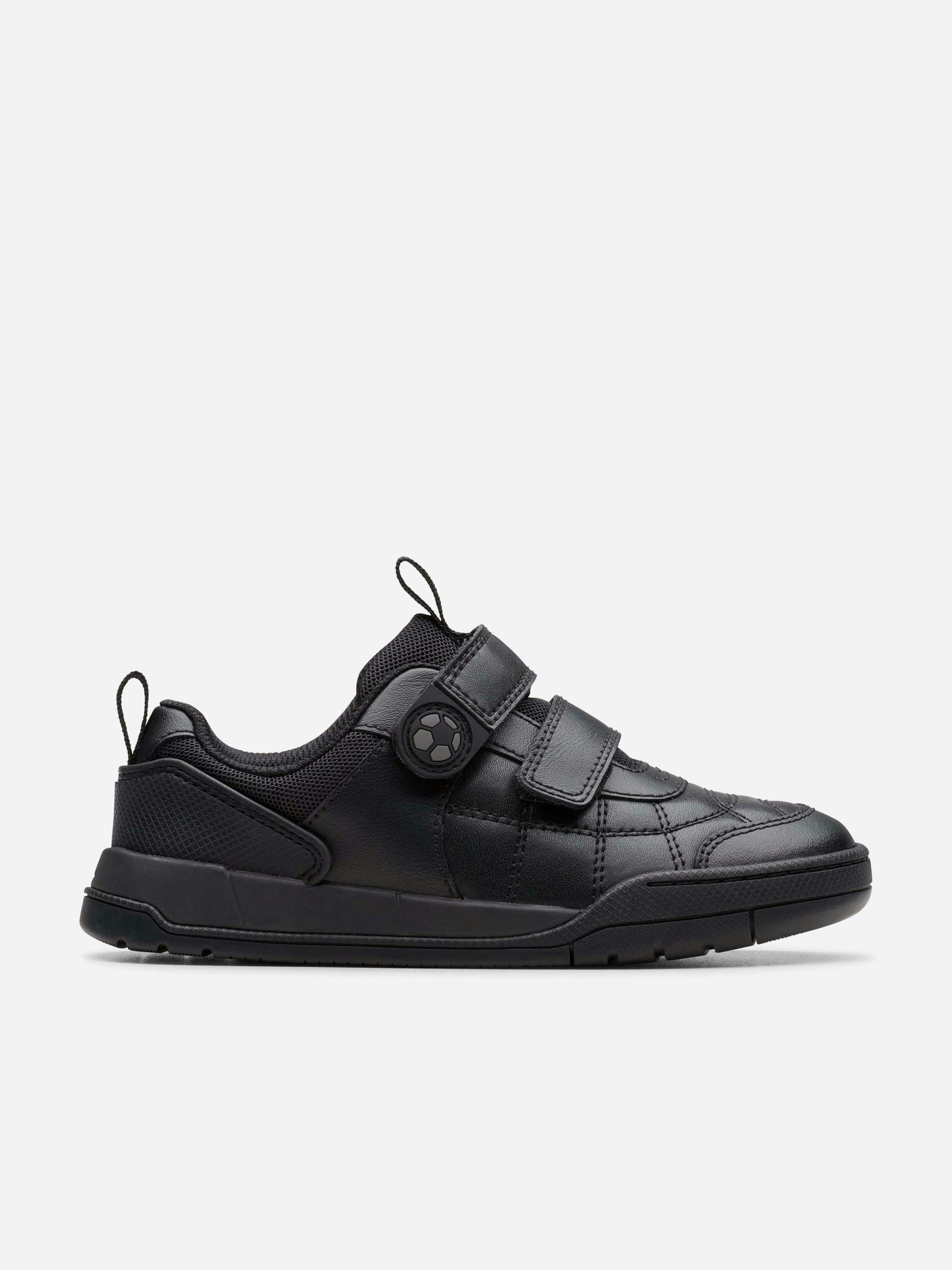 Clarks Boys Black Leather Laser Cross Trainers In - Eu 29.5 Uk 11.5