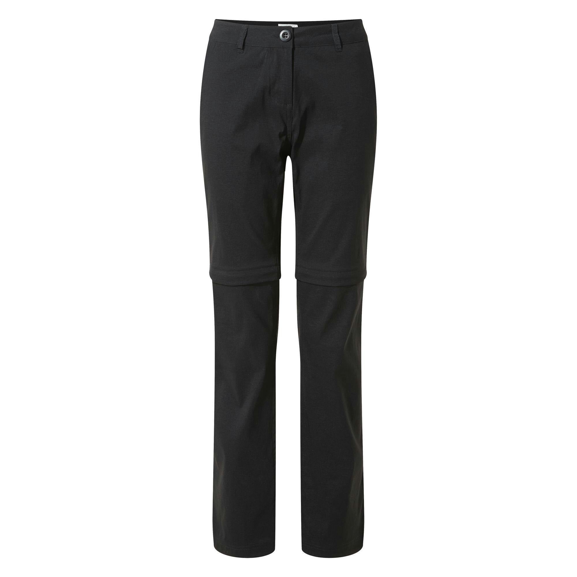 Craghoppers Women's Black / Kiwi Pro Ii Convertible Trousers - 20 Uk R - 96% Polyamide/4% Elastane