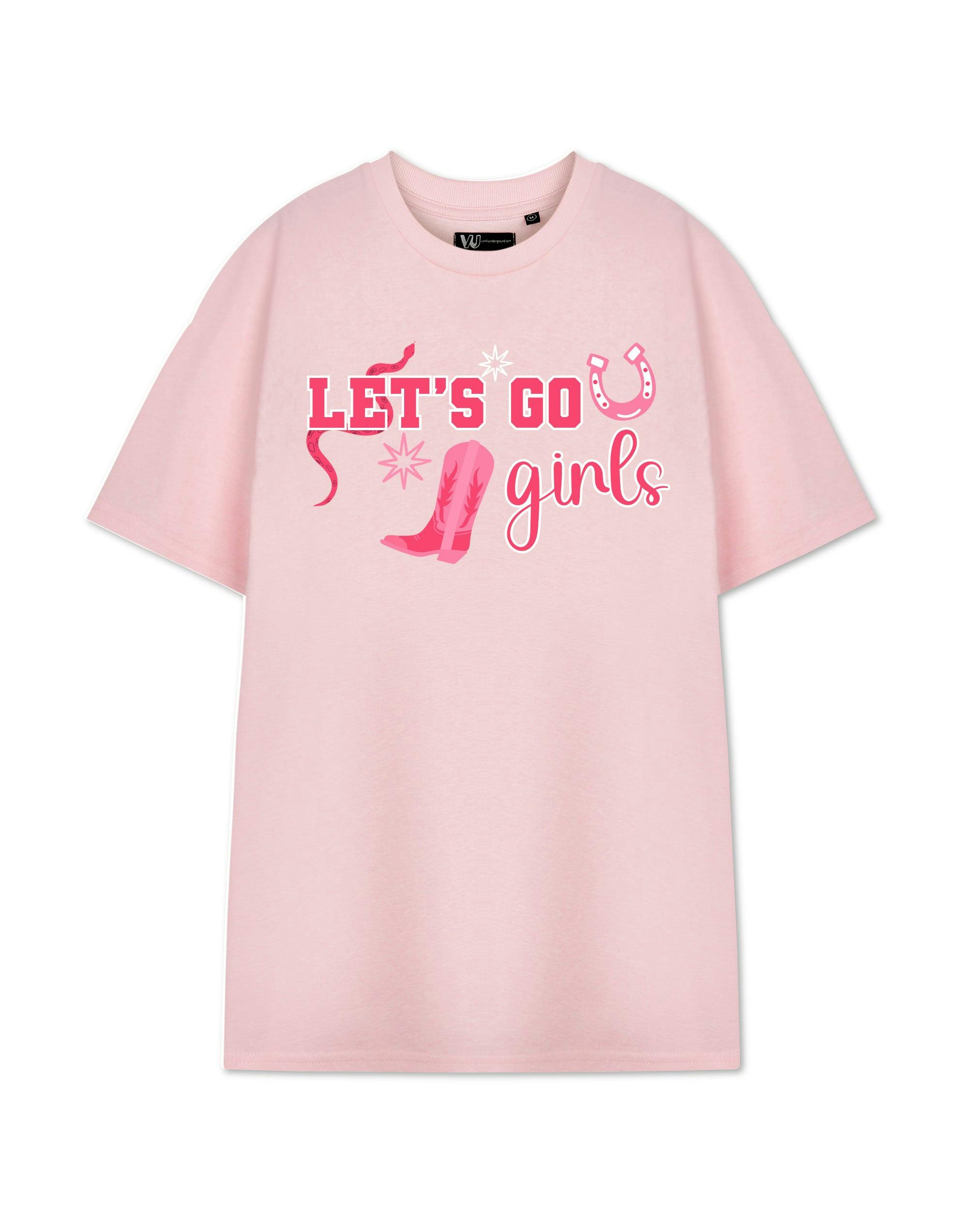 Vanilla Underground Women's Pink Show Me The Merch Let's Go Girls Short Sleeved T-Shirt - Medium