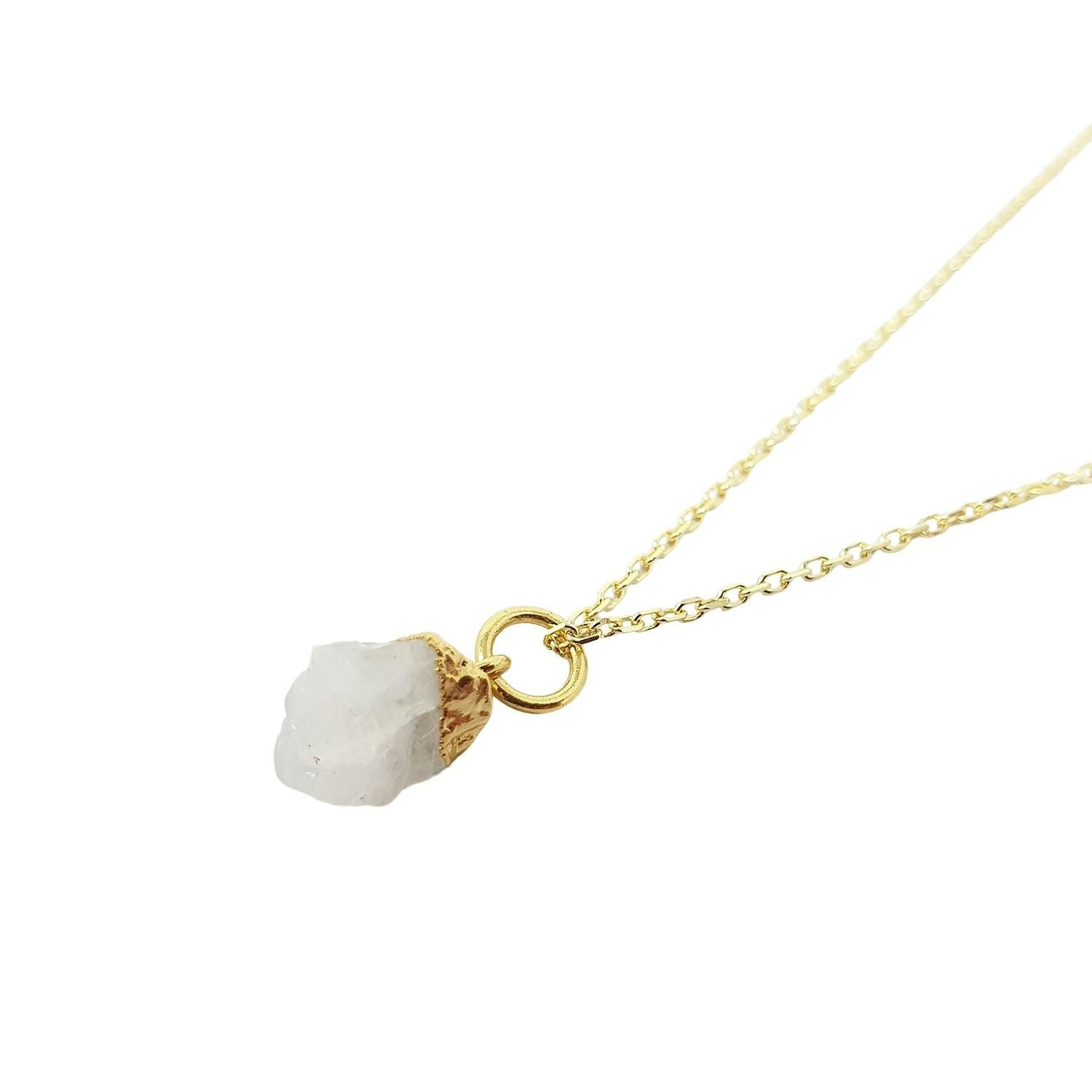 Harfi Gold Raw Moonstone Plated June Birthstone Necklace