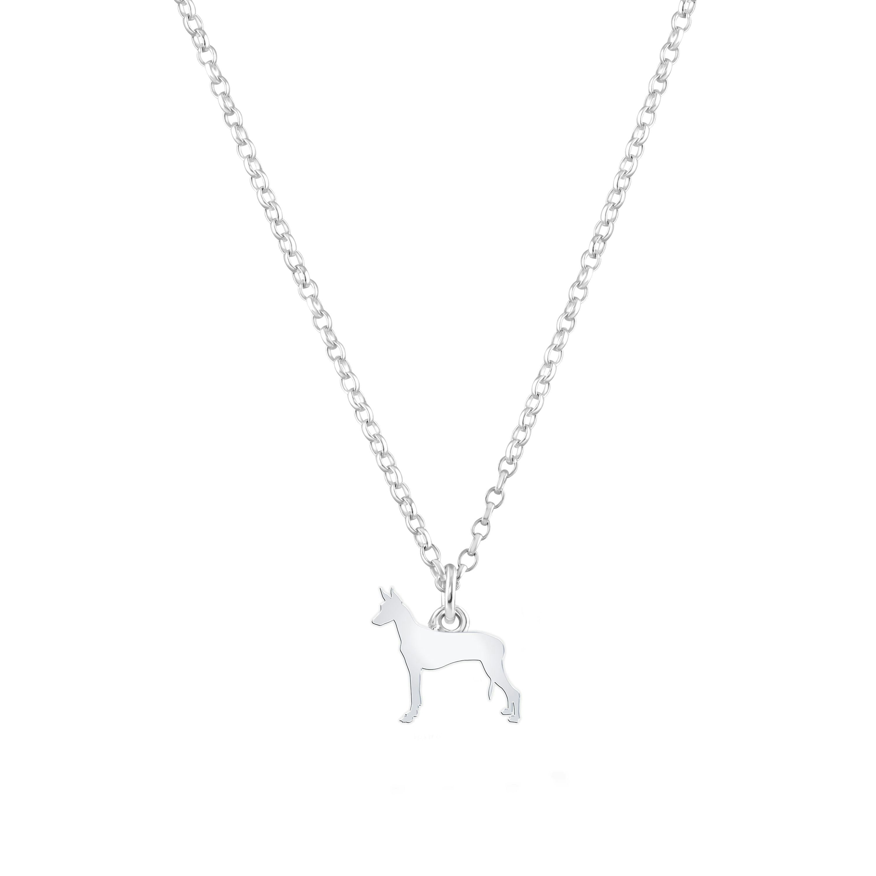 Mylee London Silver Pharaoh Hound Silhouette Necklace - Personalised - Yes