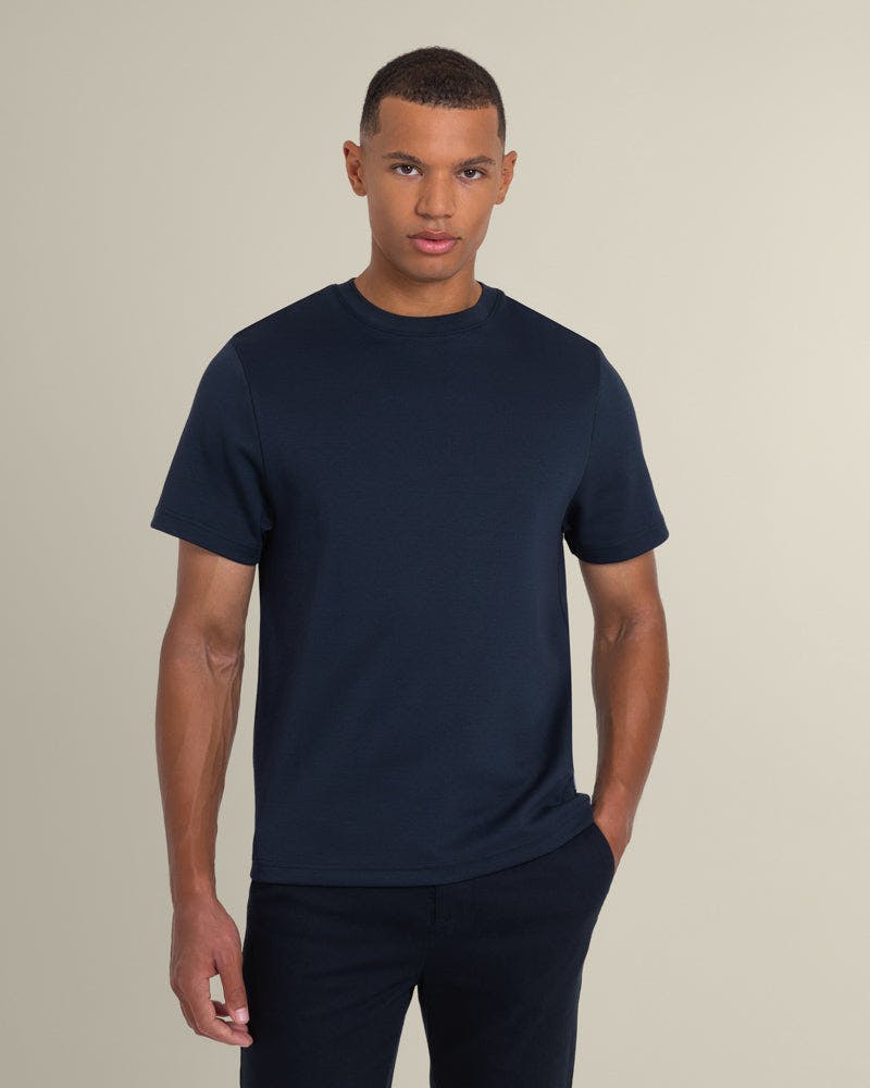 Larsson & Co Sven - Soft-Touch Interlock T-Shirt - Navy - L