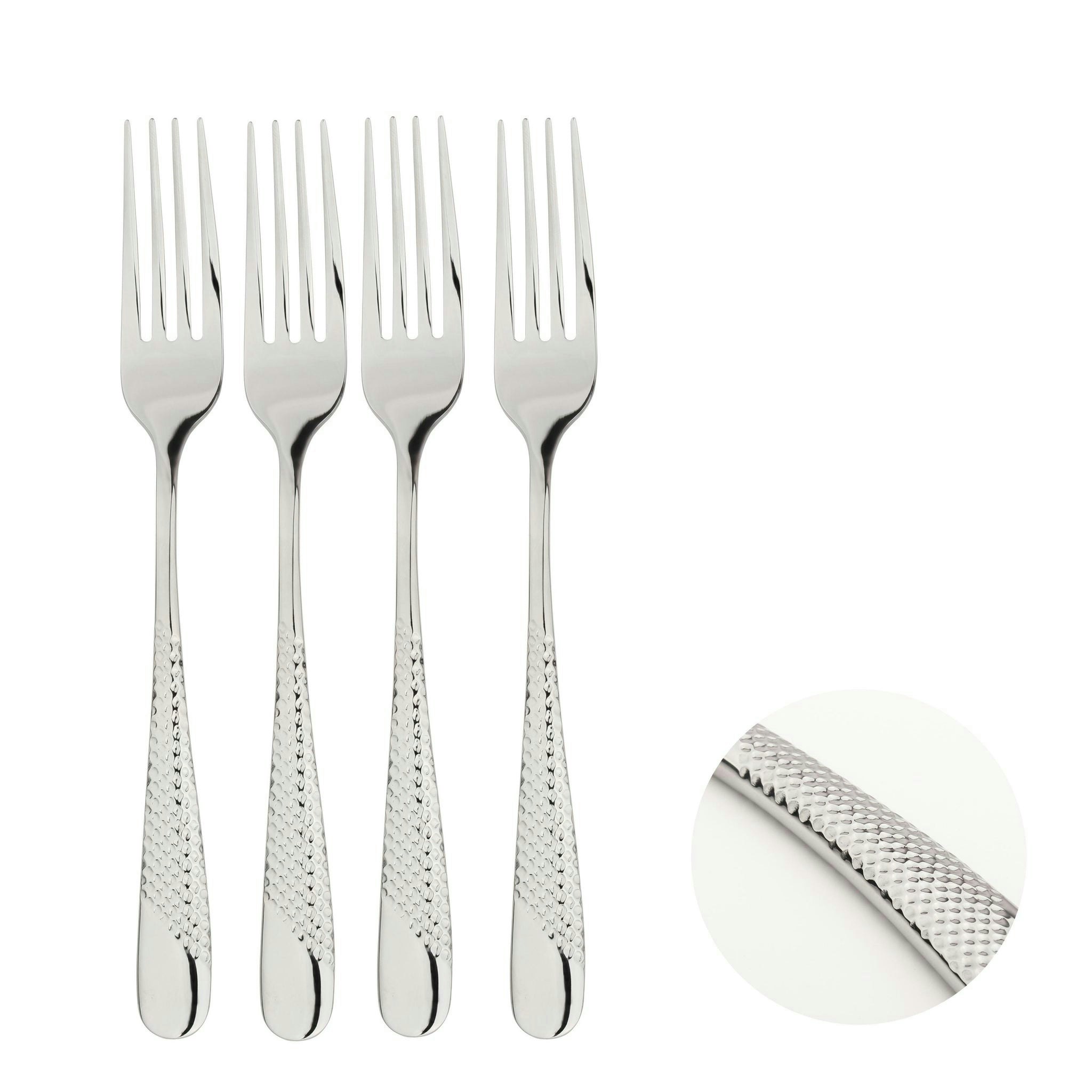 Rackhams Silver Cutlery 18/8 Stainless Steel Fork 4Pc Set Palace - Stainless Steel - Dinner Fork