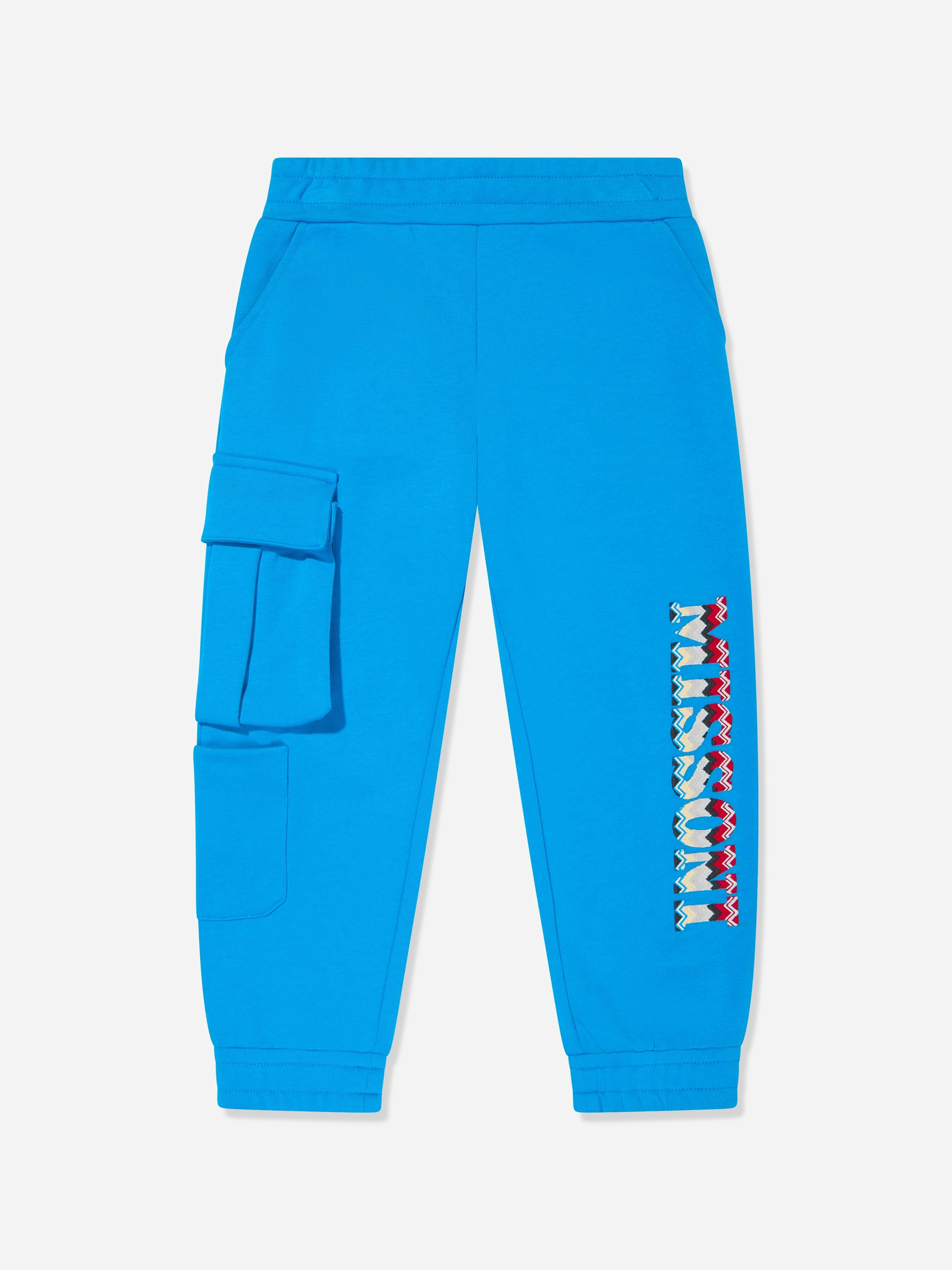 Missoni Boys Blue Logo Joggers In - 6 Yrs