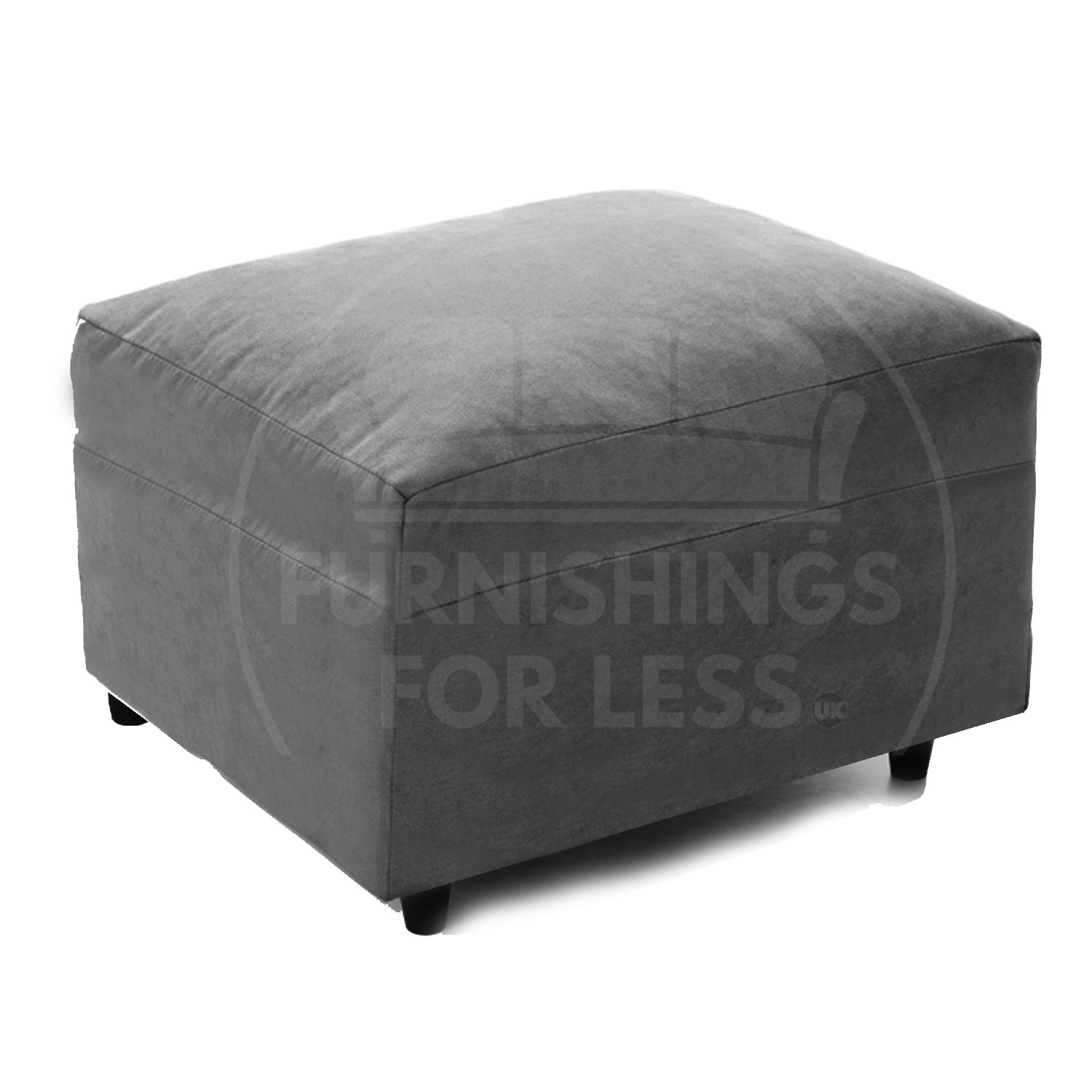 Rackhams Grey Casper Chenille Fabric Footstool