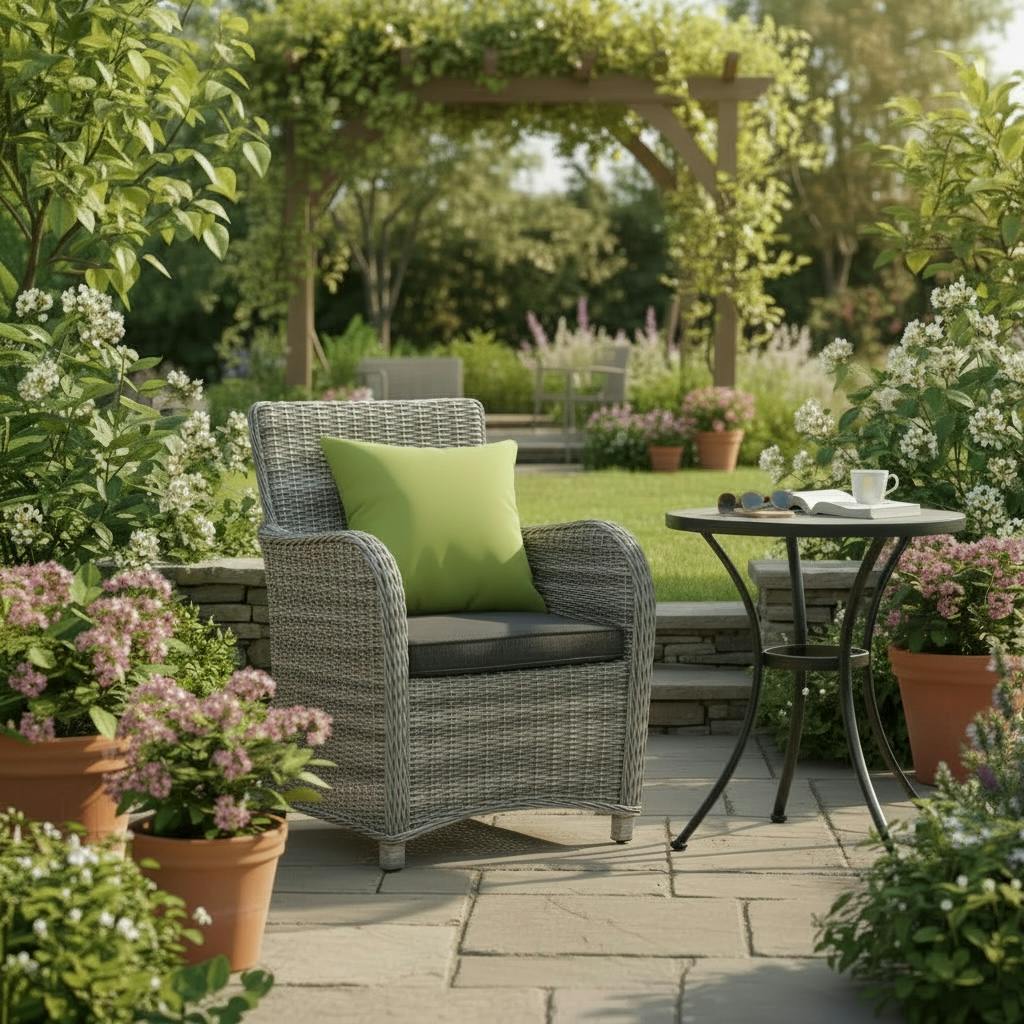 Glendale Green Scatter Cushions Waterproof (18"X18") - Garden Outdoor Sofa Cushions Pillows Uk Made - Lime