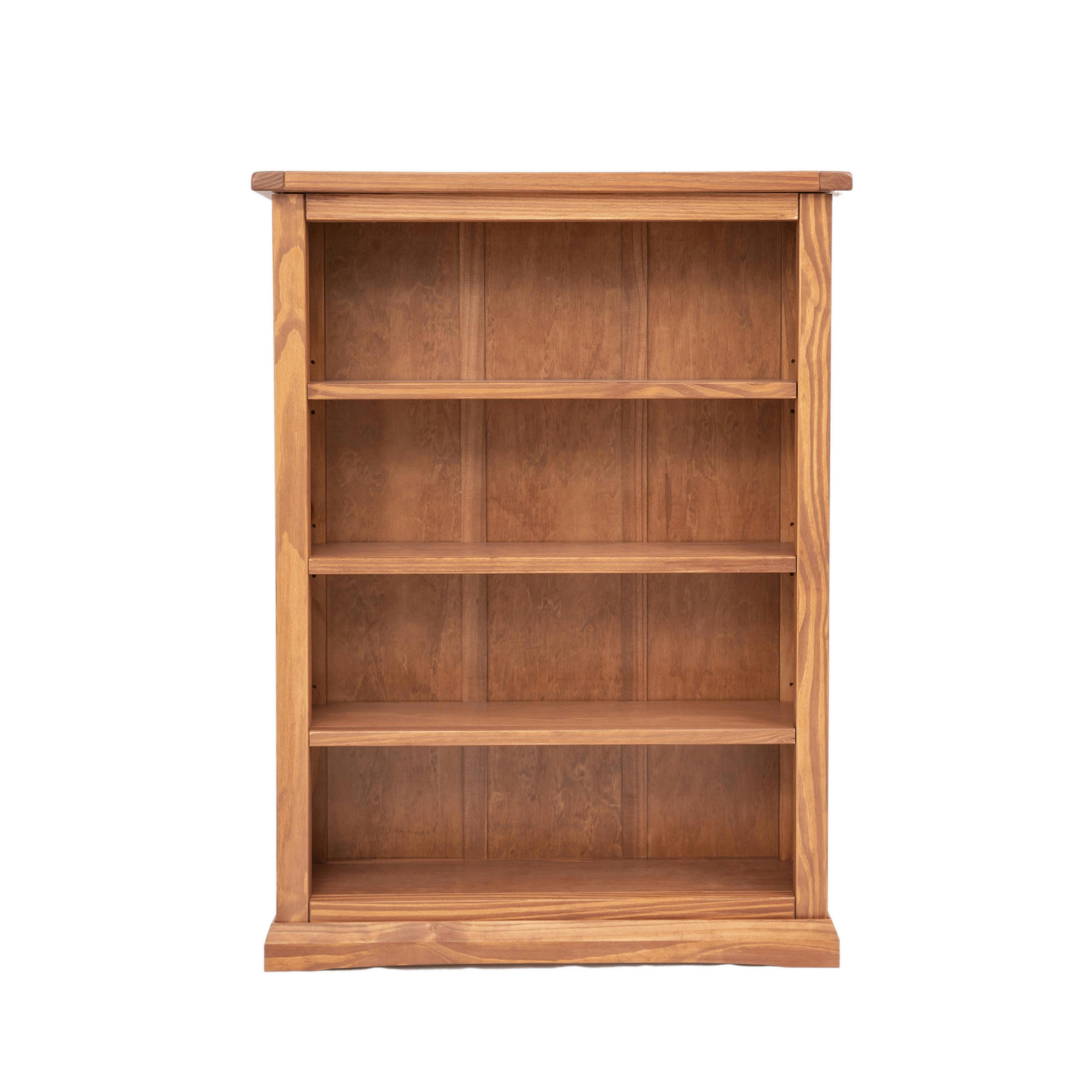 Tirolo - Wide Bookcase - 4 Shelf - Wood - Light Brown - Image 3