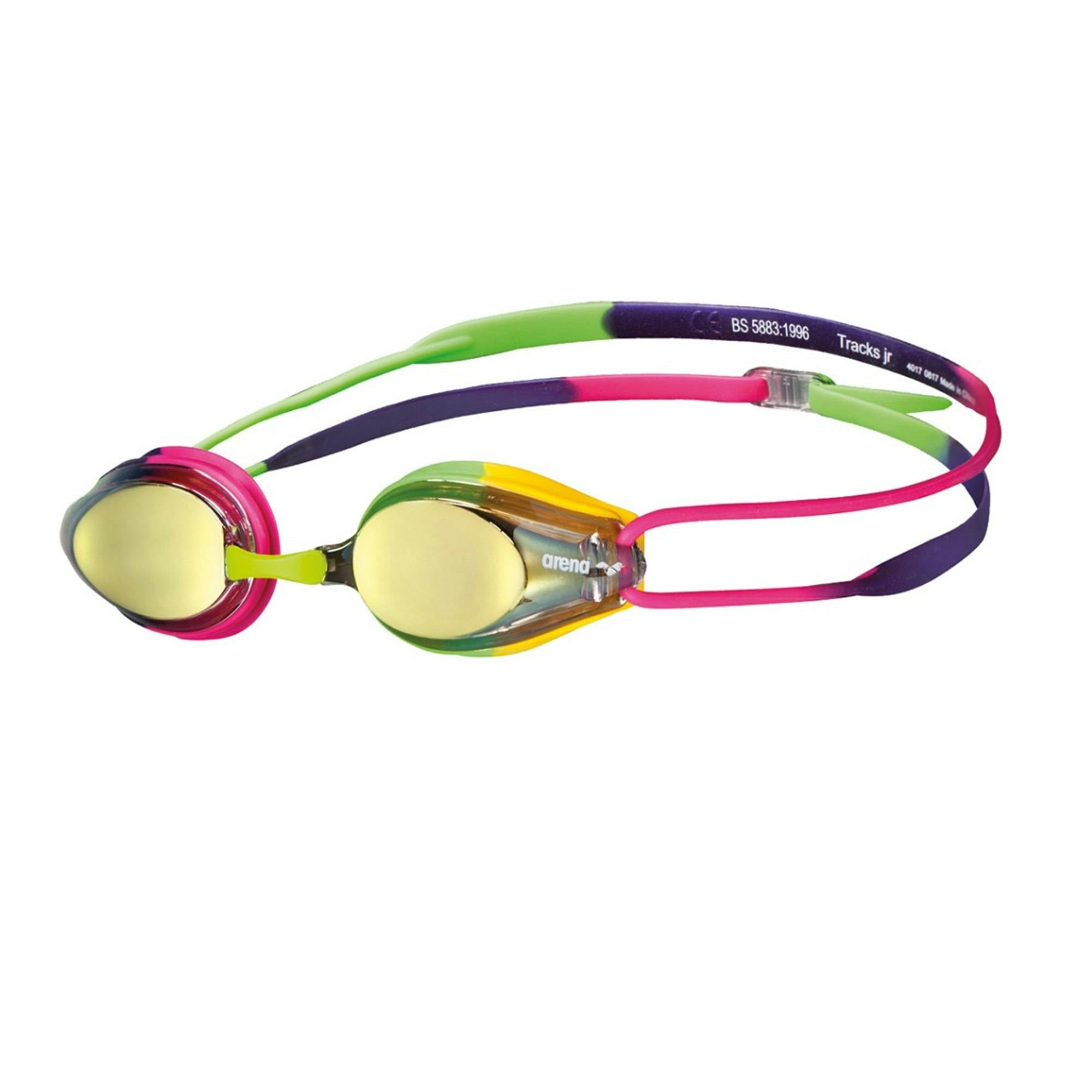 Arena Fuchsia/Green Childrens/Kids Tracks Swimming Goggles - Violet/ - One Size - Violet