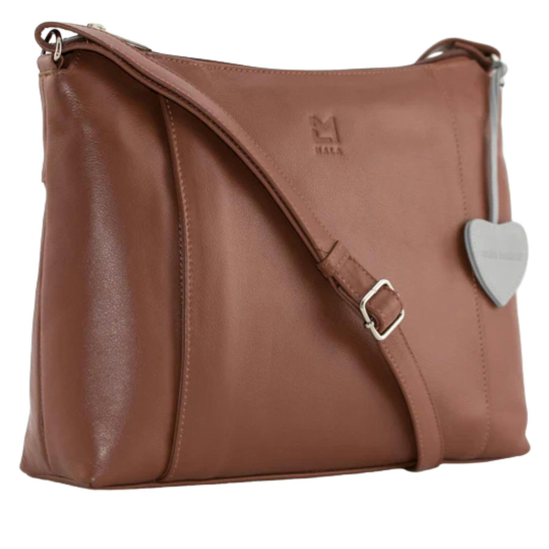 Mala Leather Anishka Heart Slouch Bag - Tan - Leather