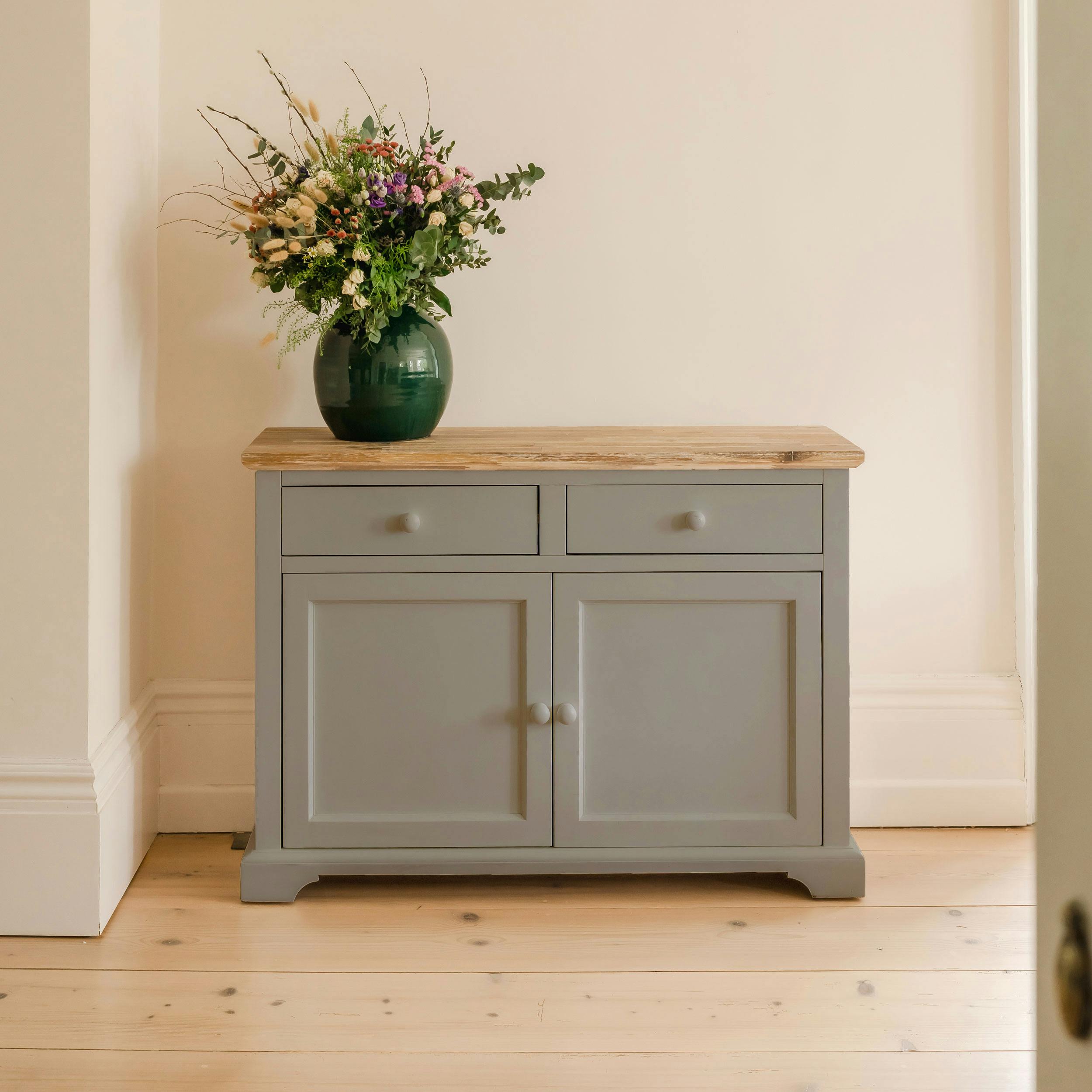 Statement Furniture Grey Florence Sideboard With Cupboard And 2 Drawers - Dove