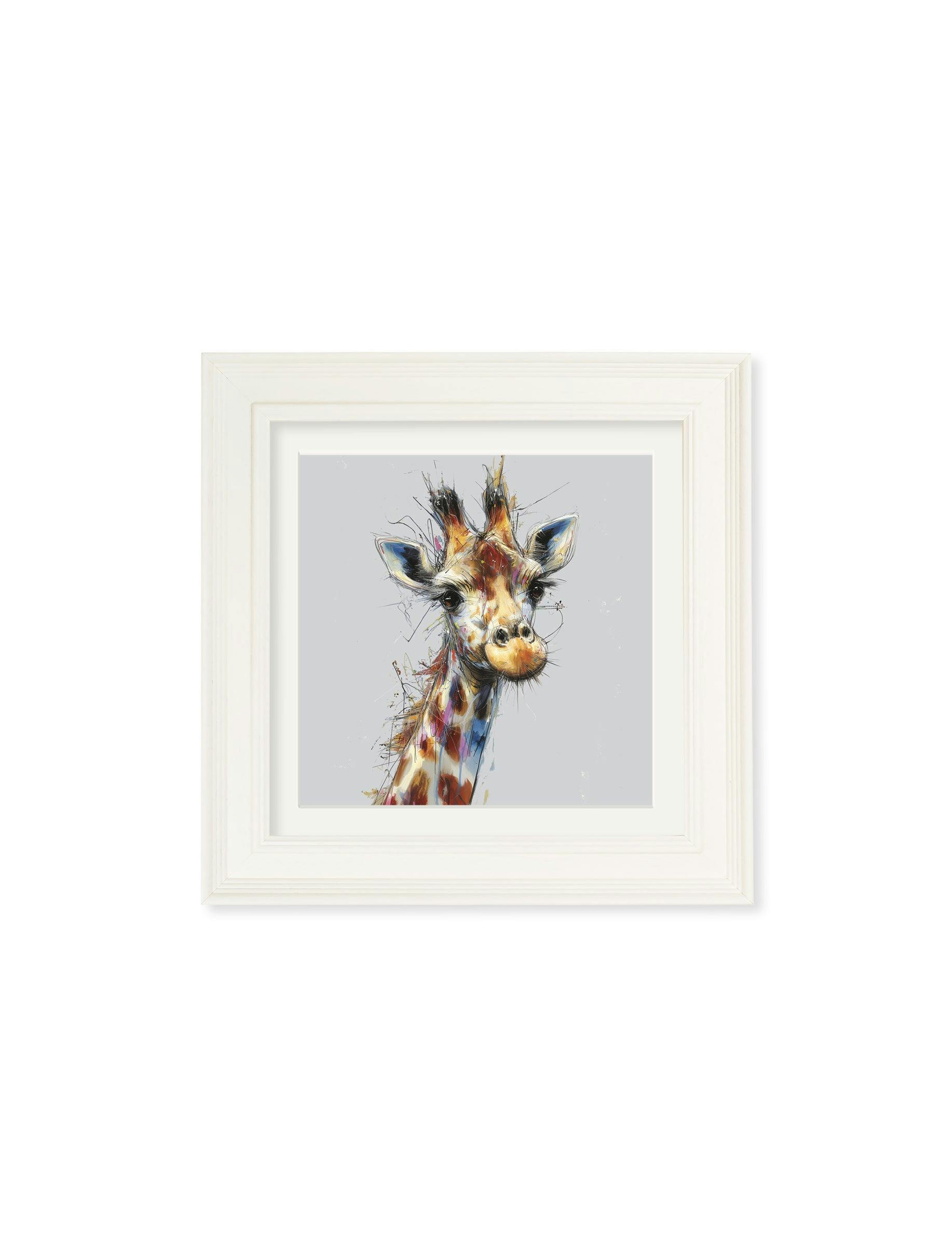 Rackhams Cream Tall Giraffe Cosy Sketch - Hurstwood Square Frame - Tall Giraffe Cosy Sketch - 44 X 44 Cm