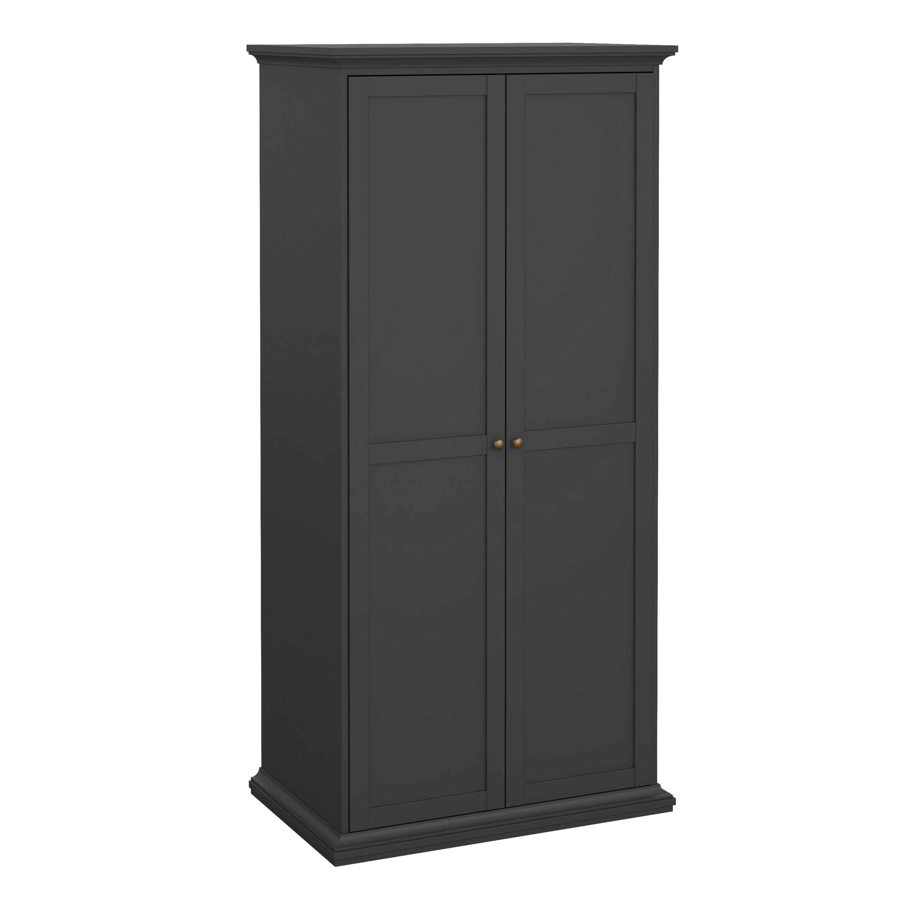 Furniture To Go Grey Paris Wardrobe With 2 Doors In Matt - Malemine - 1