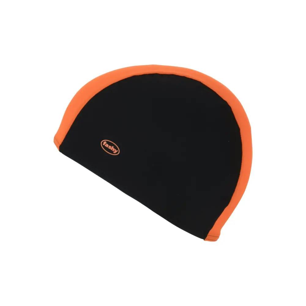 Fashy Black/Orange Adult Fabric Swim Cap