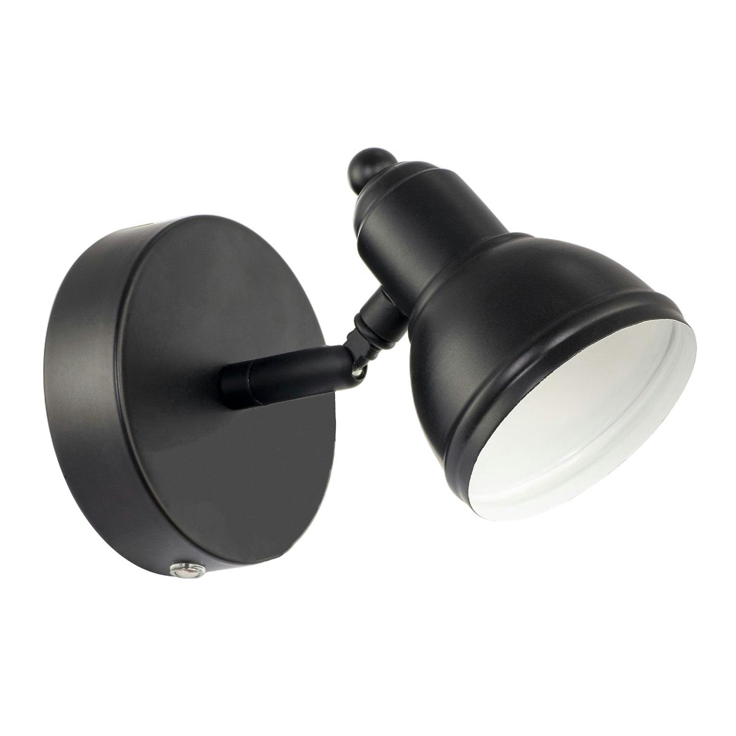 Rackhams Light/Black Modern Rechargeable Dimmable Spot Wall Fitting In Matte