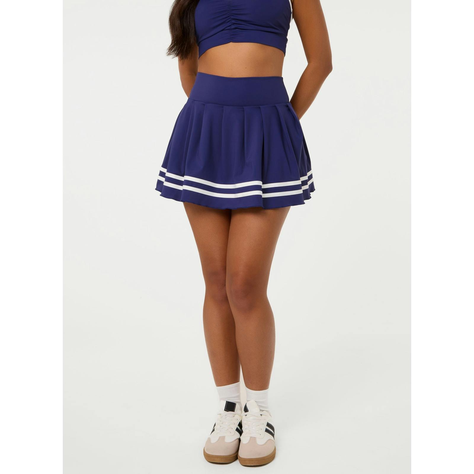 Pink Vanilla Contrast Trim Active Skirt - Navy - S