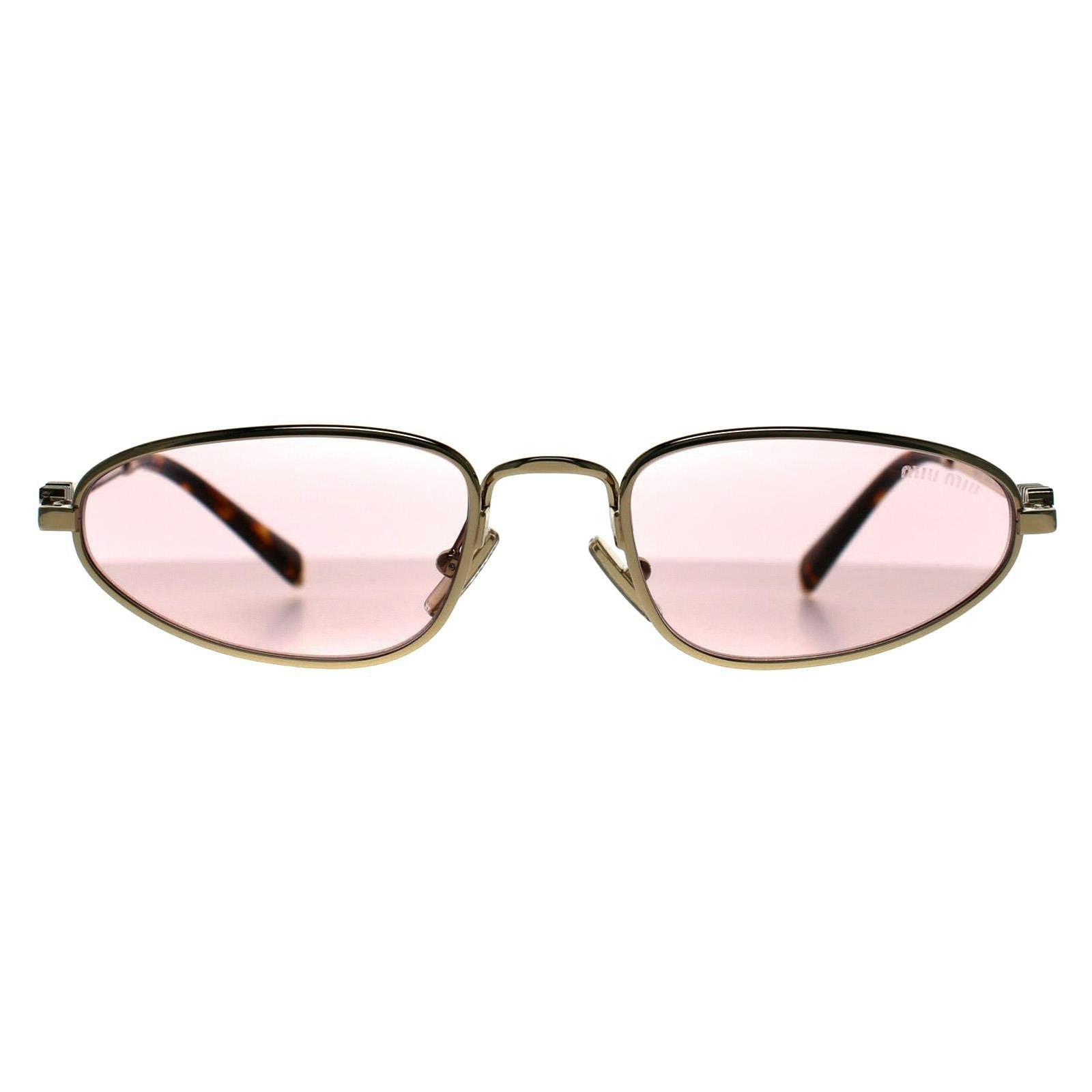 Miu Miu Women's Gold Oval Pale Pink Mu52as Sunglasses - Image 6