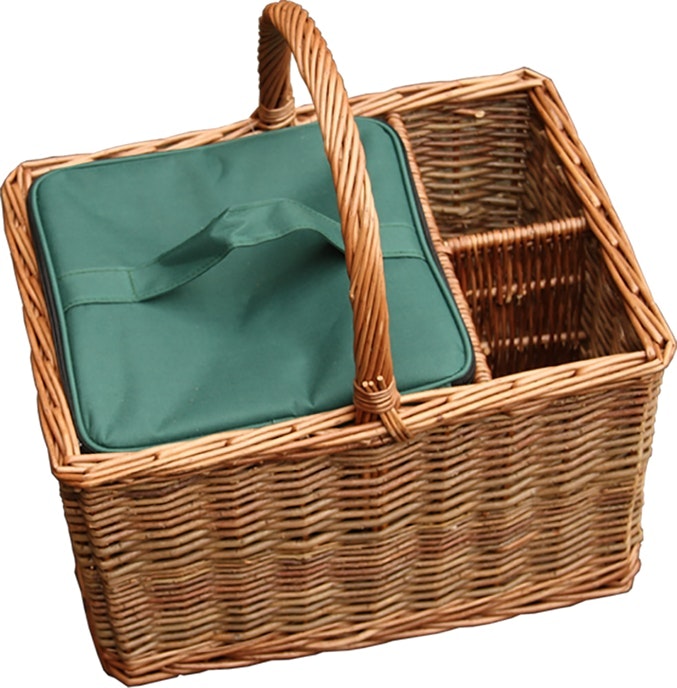 Rackhams Green Willow Event Basket With Cooler