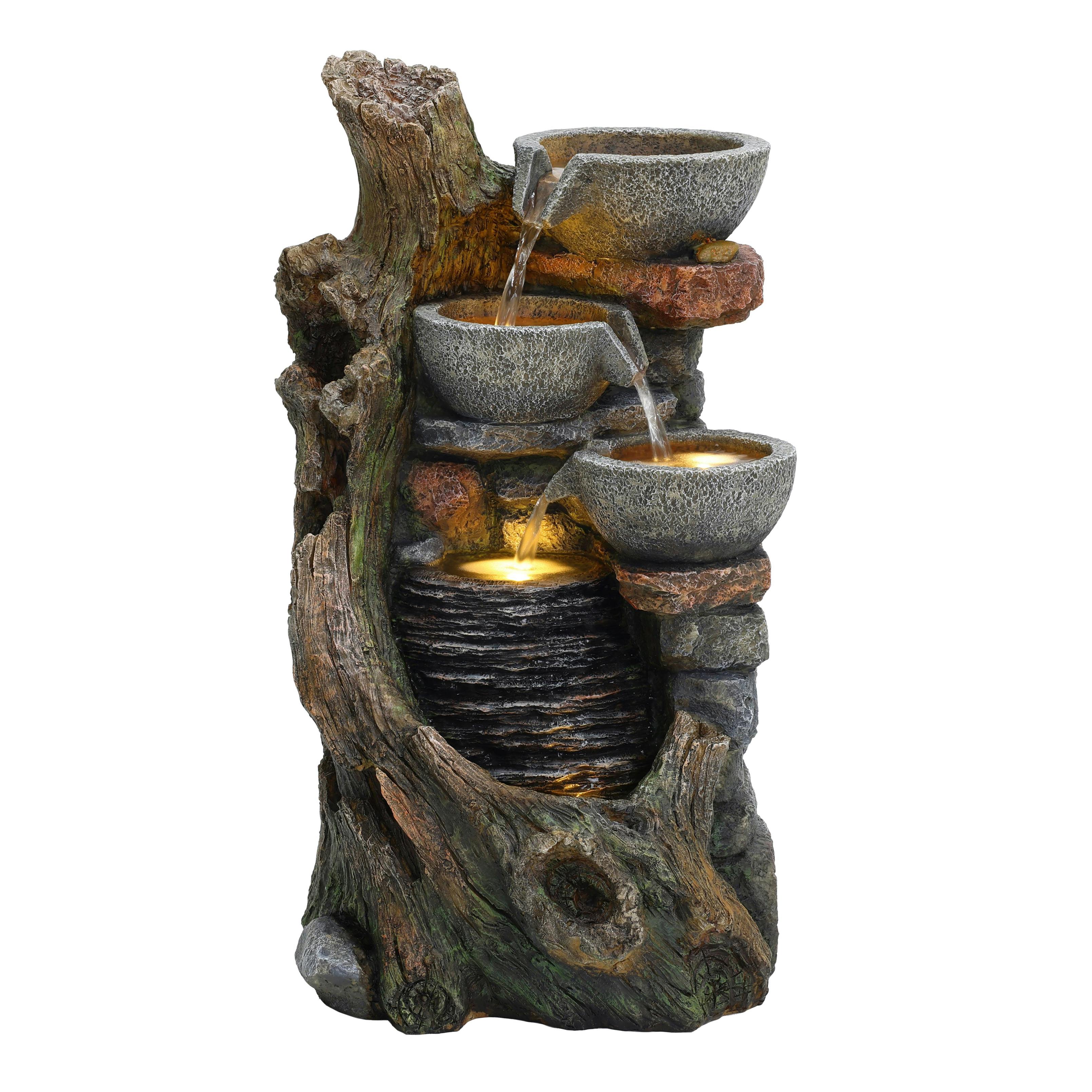 Rackhams Grey/White Electric Water Feature - Rustic Brook