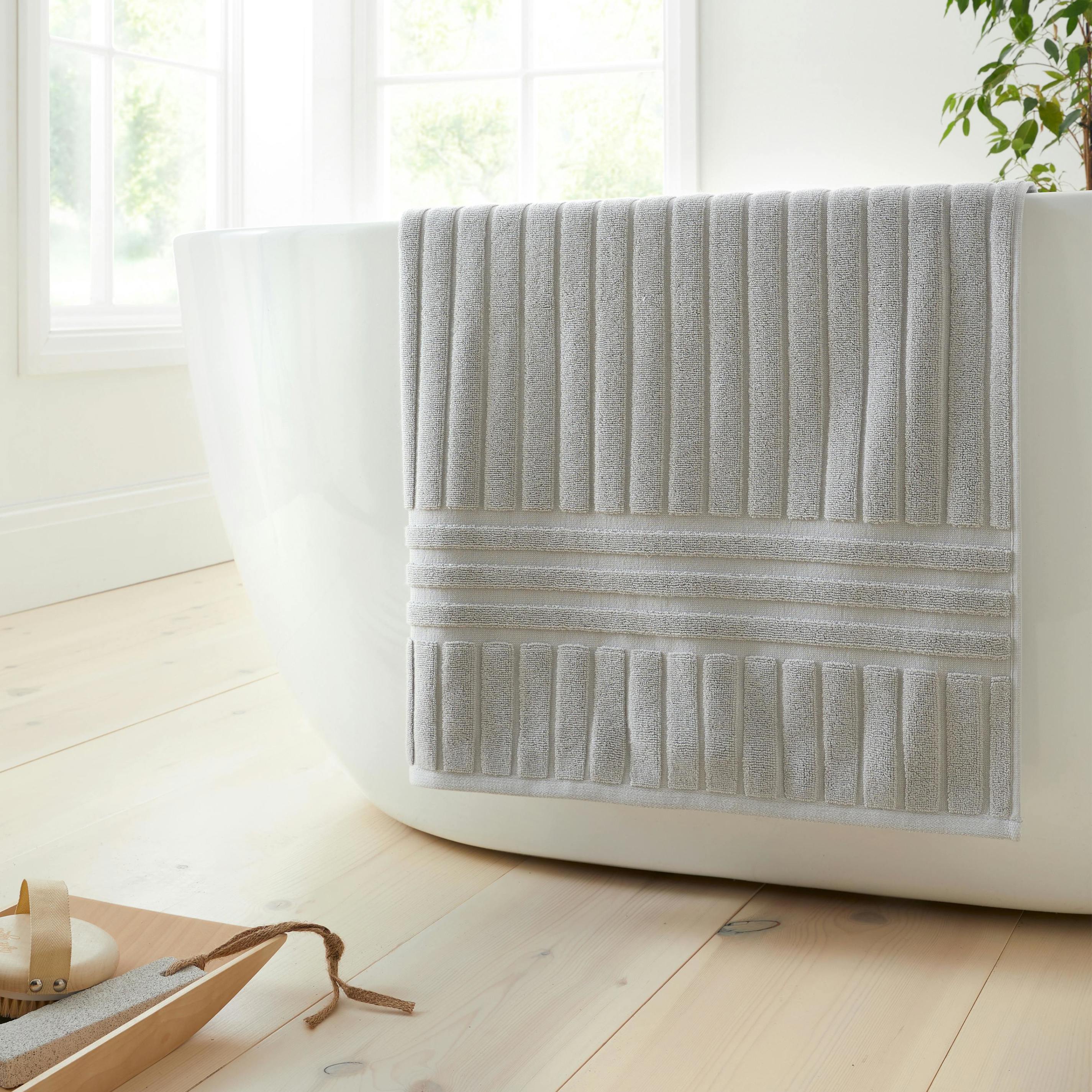 Rackhams Silver/Grey Hotel Cotton Towel - Bath Sheet
