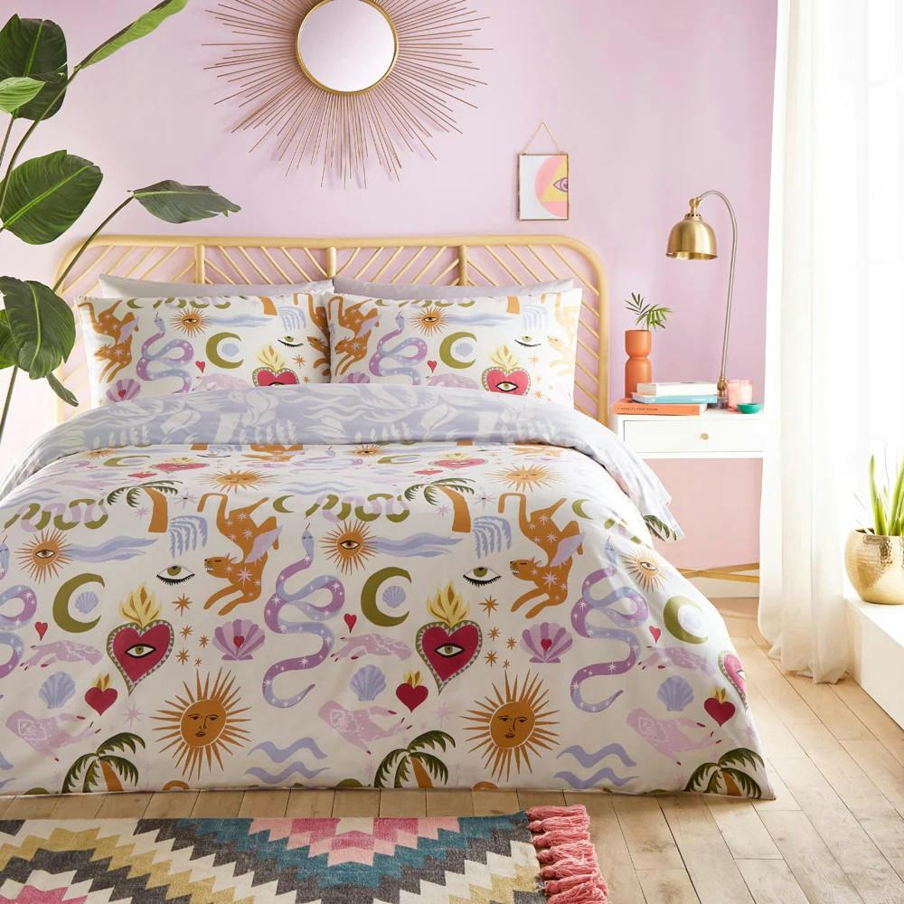 Furn Alchemy Abstract Duvet Cover Set - Multicoloured - King - Multicoloured - 50% Cotton/50% Polyester