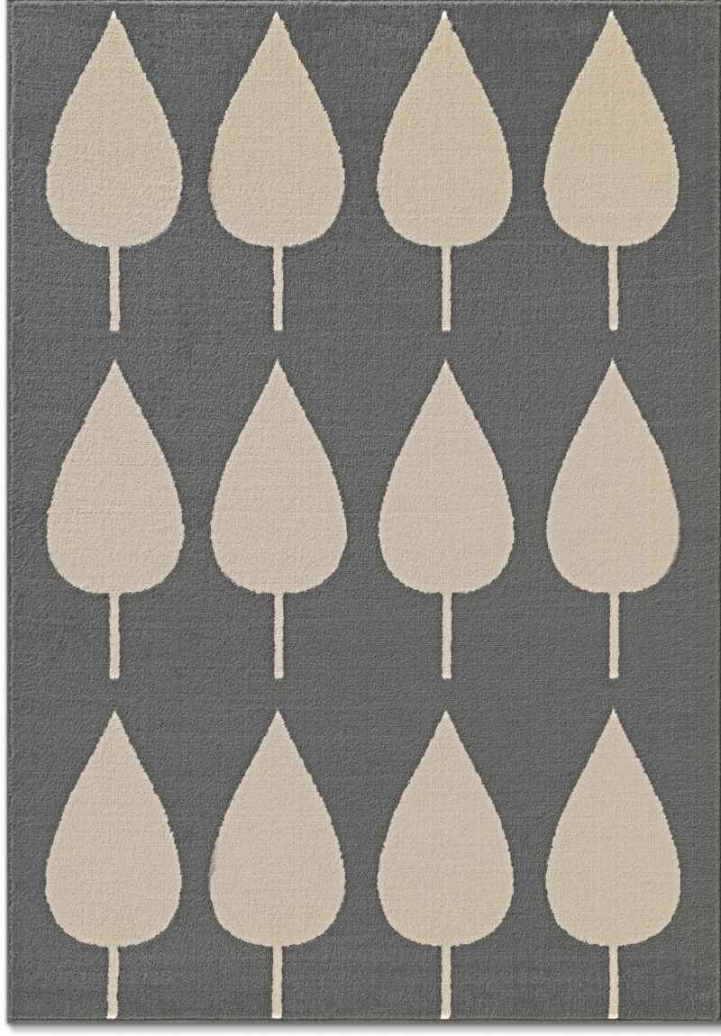 Hanse Home Grey Adventures Kids Rug – Lovely Leaves - 160X235 Cm