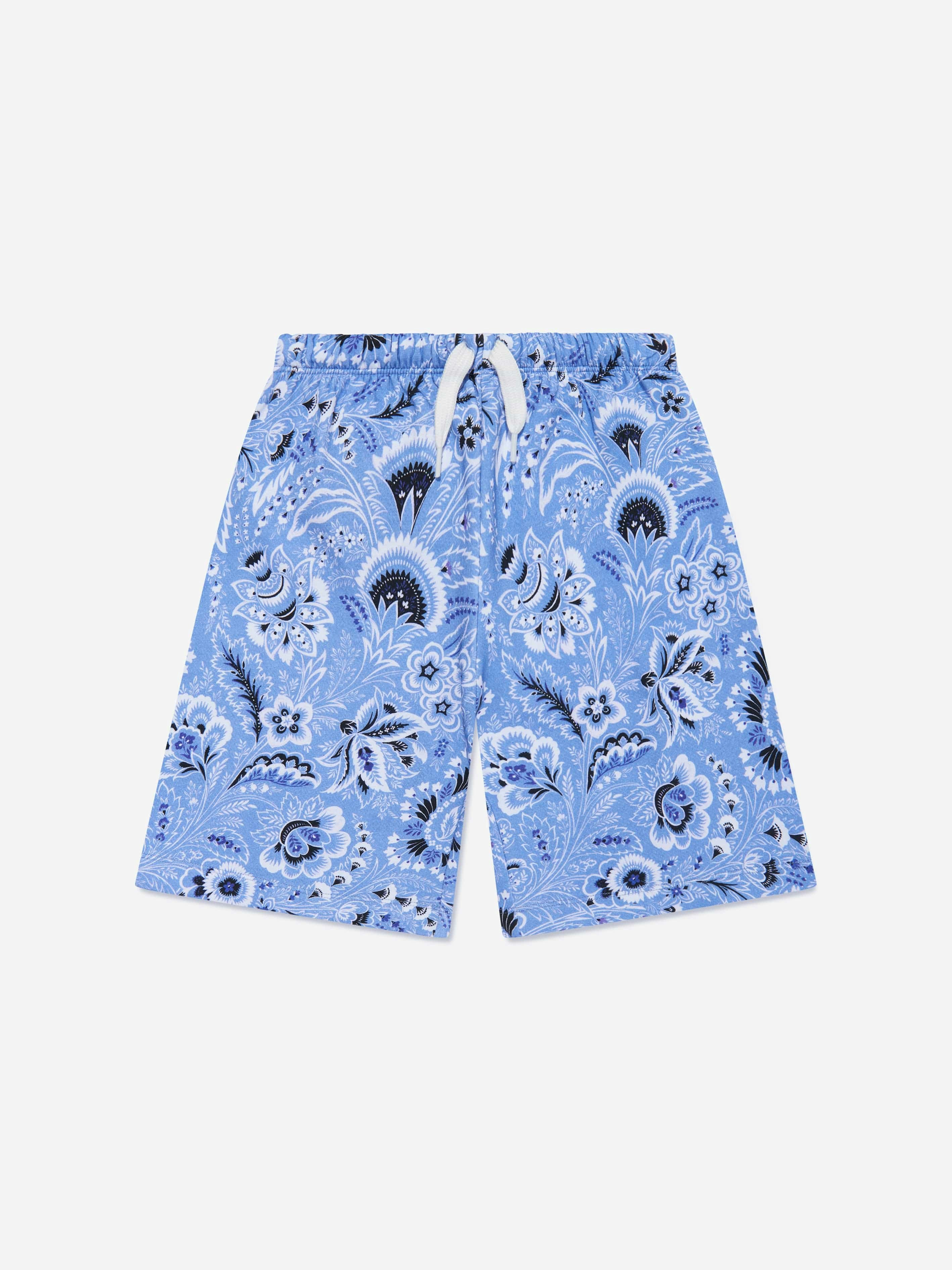 Etro Boys Blue Floral Paisley Shorts In - 16 Yrs