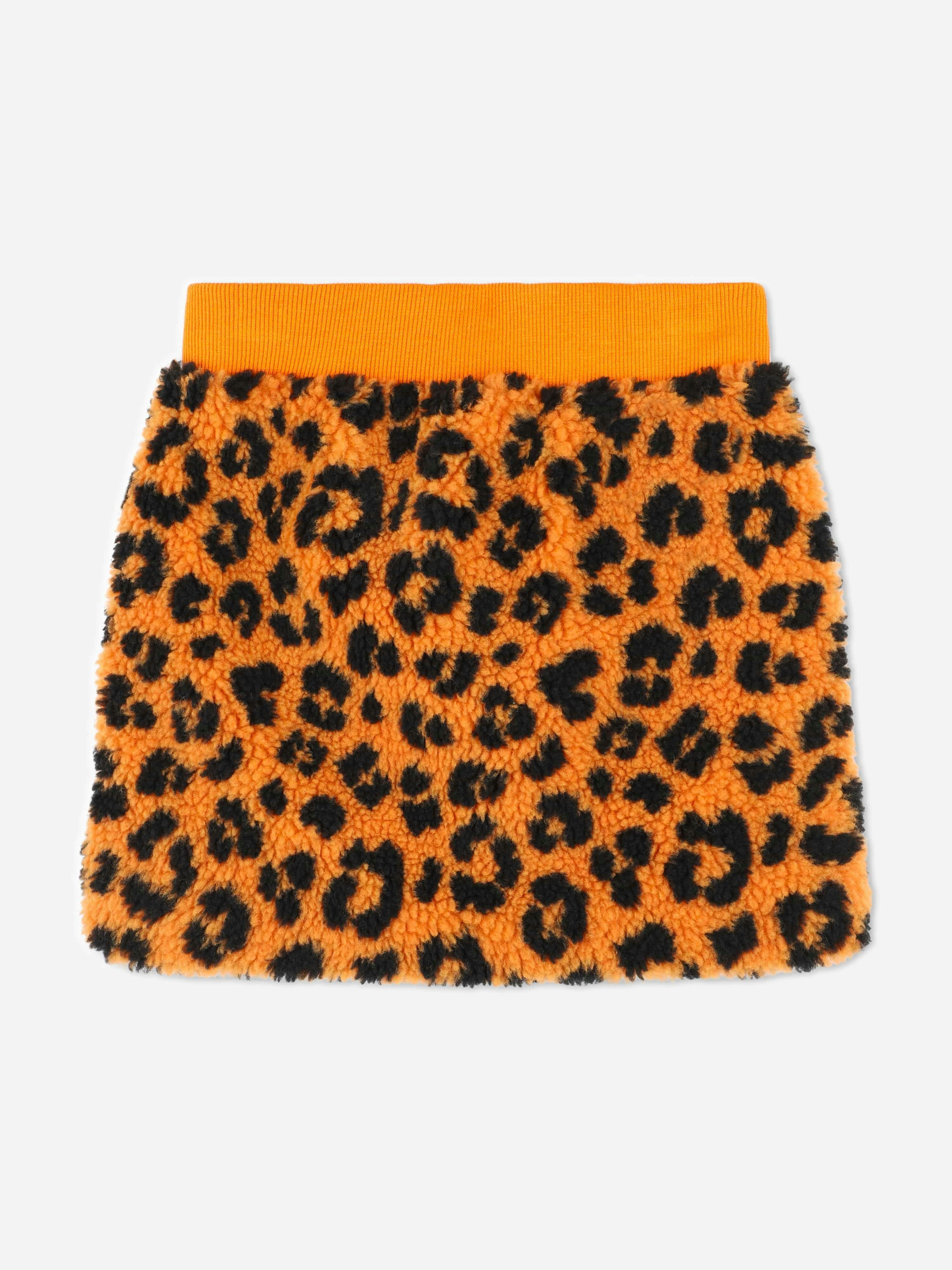 Kenzo Kids Girls Orange Kenzo Leopard Skirt In - 2 Yrs