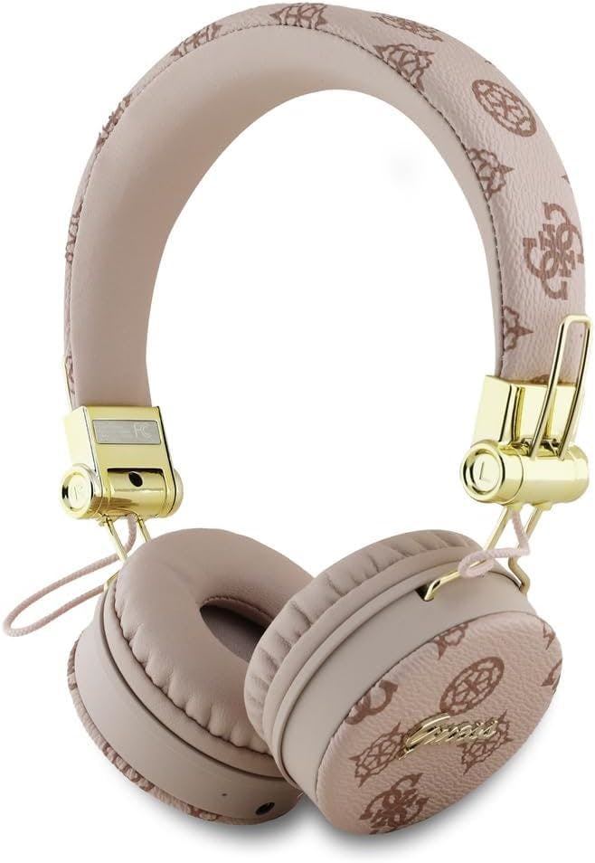 Guess Brown 4G Peony Script Round Shape Enc Bluetooth On Ear Headphones - Gubh70eposmw