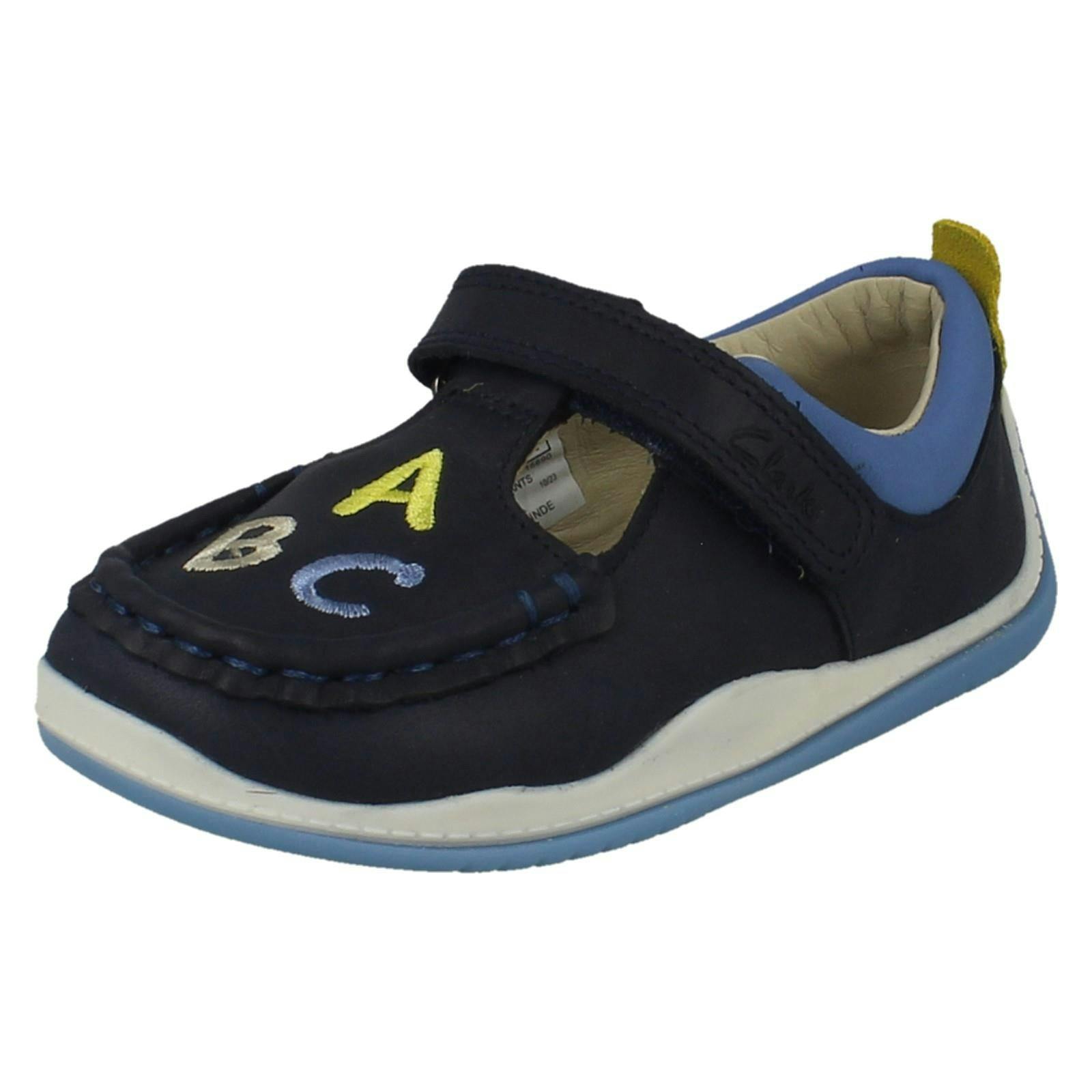 Clarks Childrens T-Bar Shoes Noodle Shine T - Navy - Uk 6.5 Infant - G