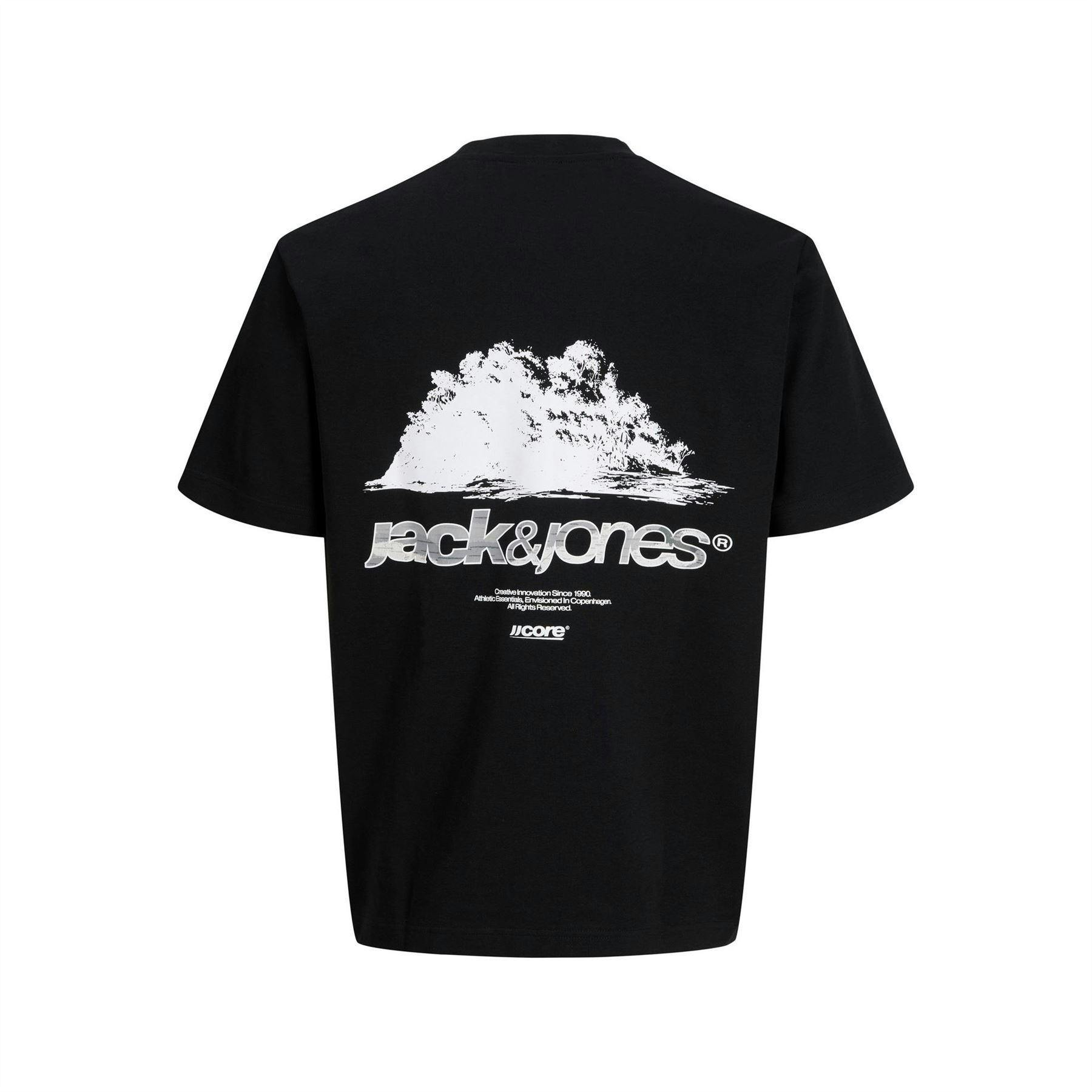 Jack And Jones Men's Black Logo T-Shirt - Xxl - 100% Cotton