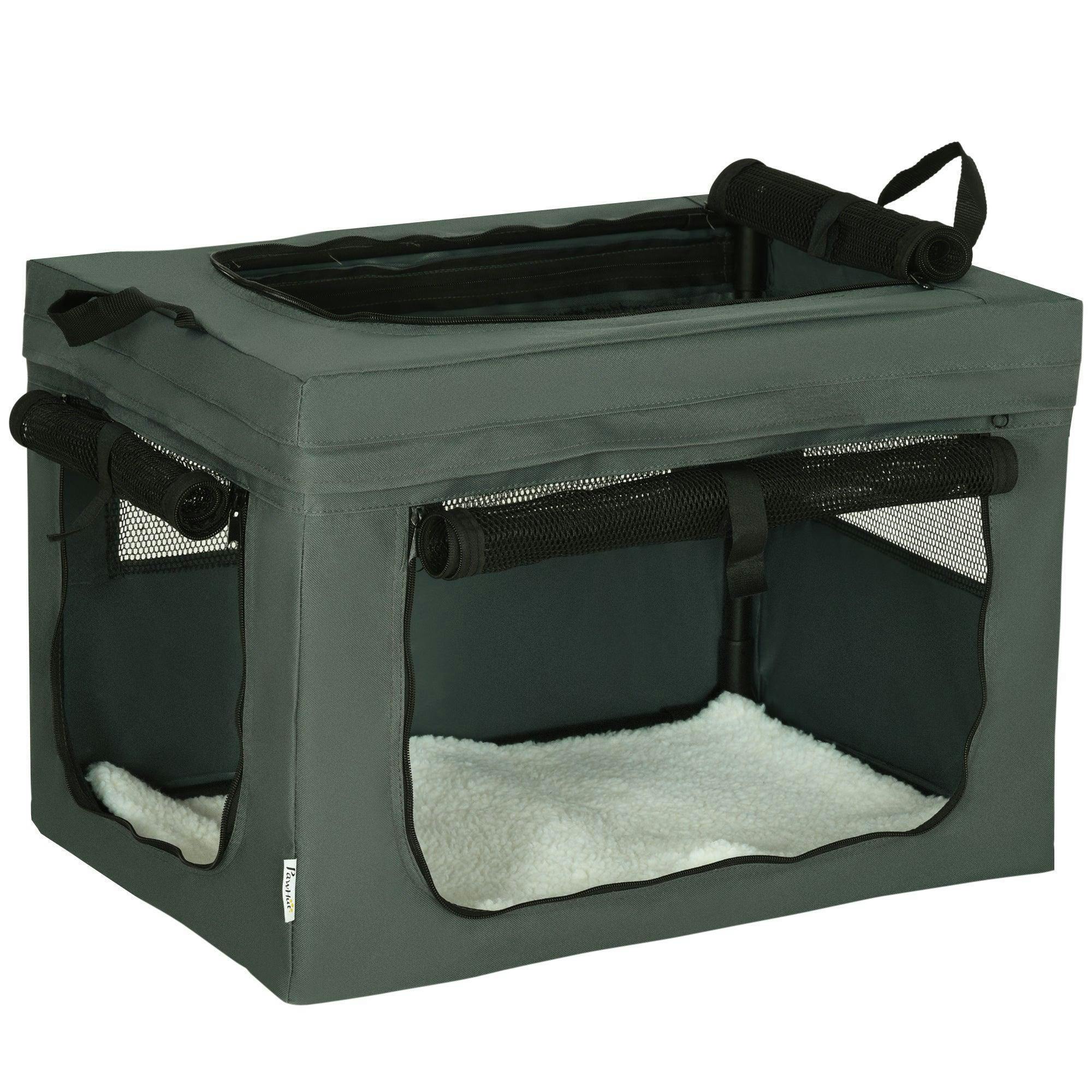 PAWHUT Foldable Pet Carrier, Portable Pet Travel Bag for Medium Dogs in Grey - Image 5
