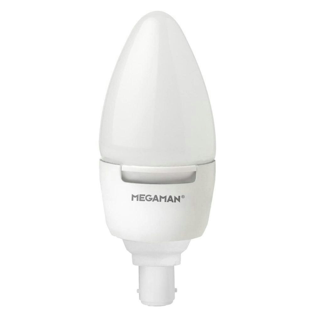 Megaman White Led Candle B15d 2800K Dimmable 7W=35W Warm 25,000 Hours+ 2800K