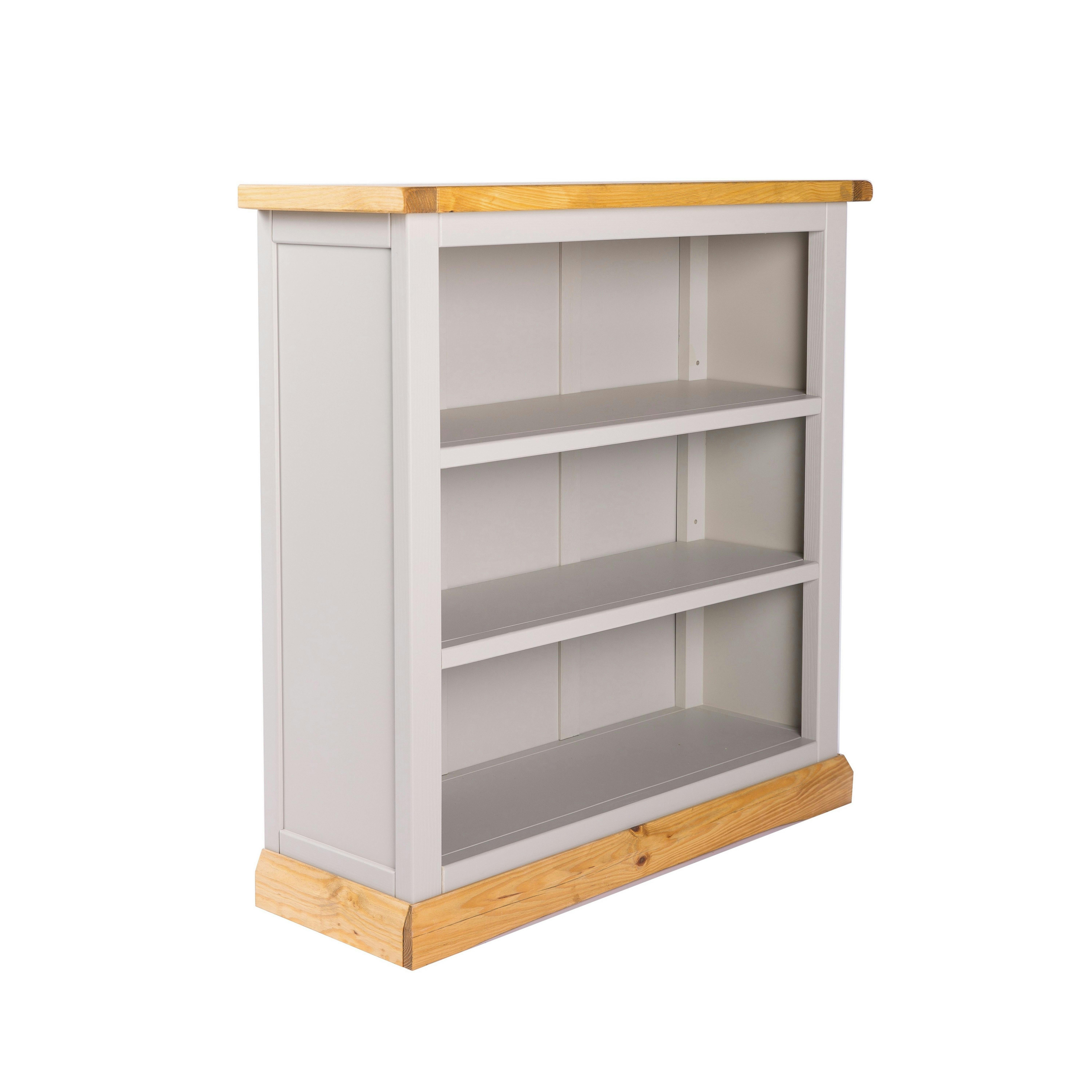 Bomporto 3 Shelf Bookcase - Light Grey - Pine Wood - Image 3