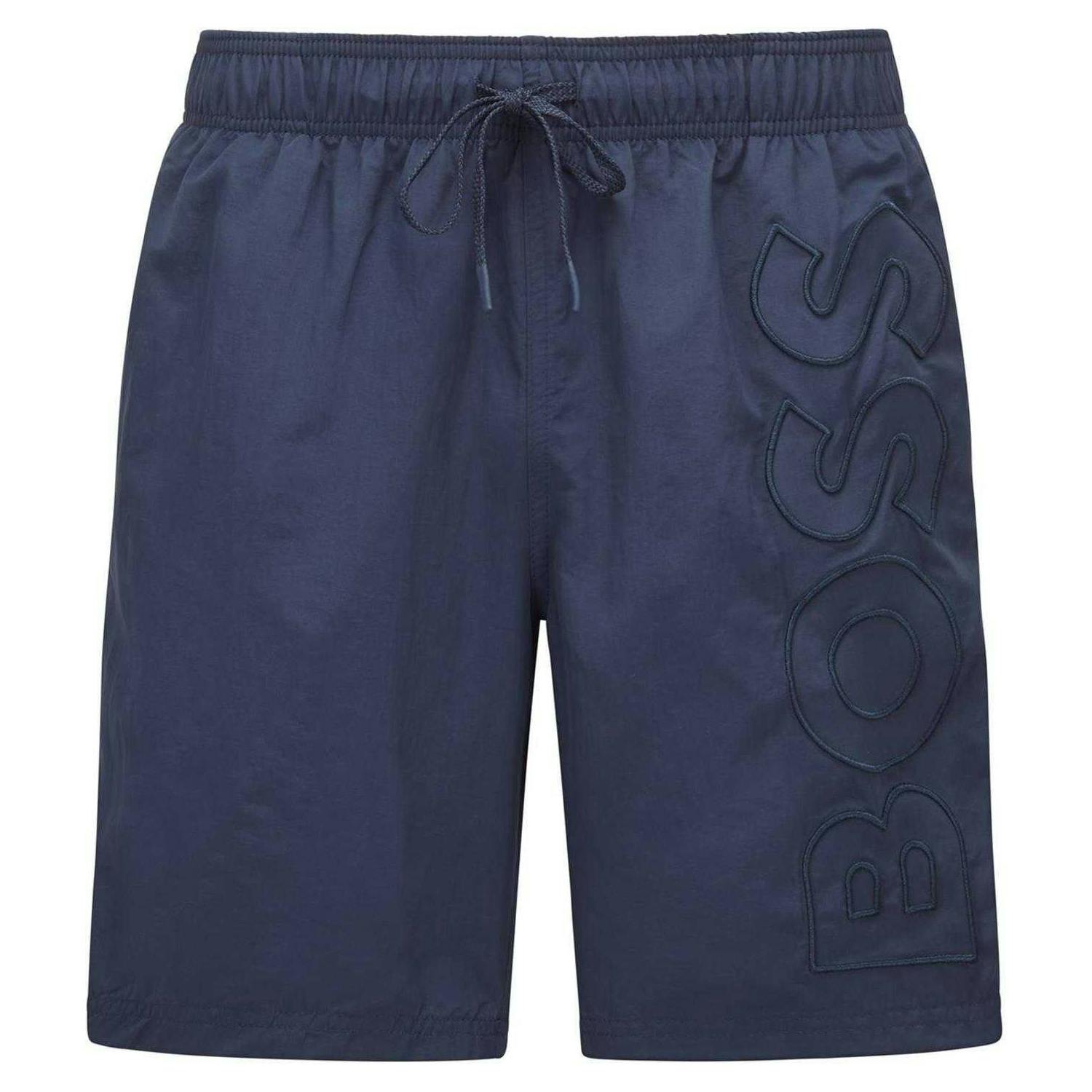 Boss Men's Blue Swim Shorts - Navy - S - Navy - 100% Mixed