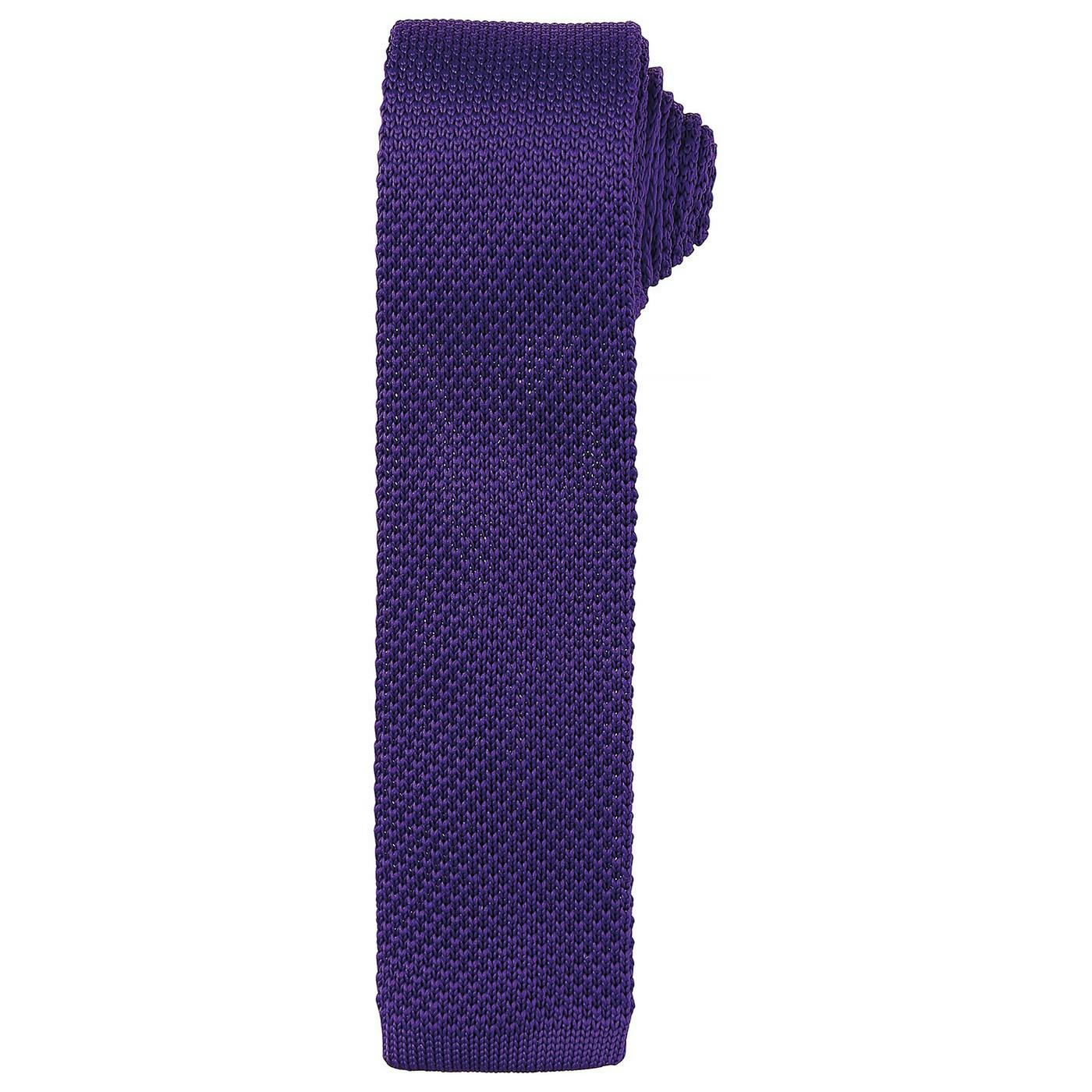Premier Unisex Adult Slim Knitted Tie (Purple) - One Size - Image 3