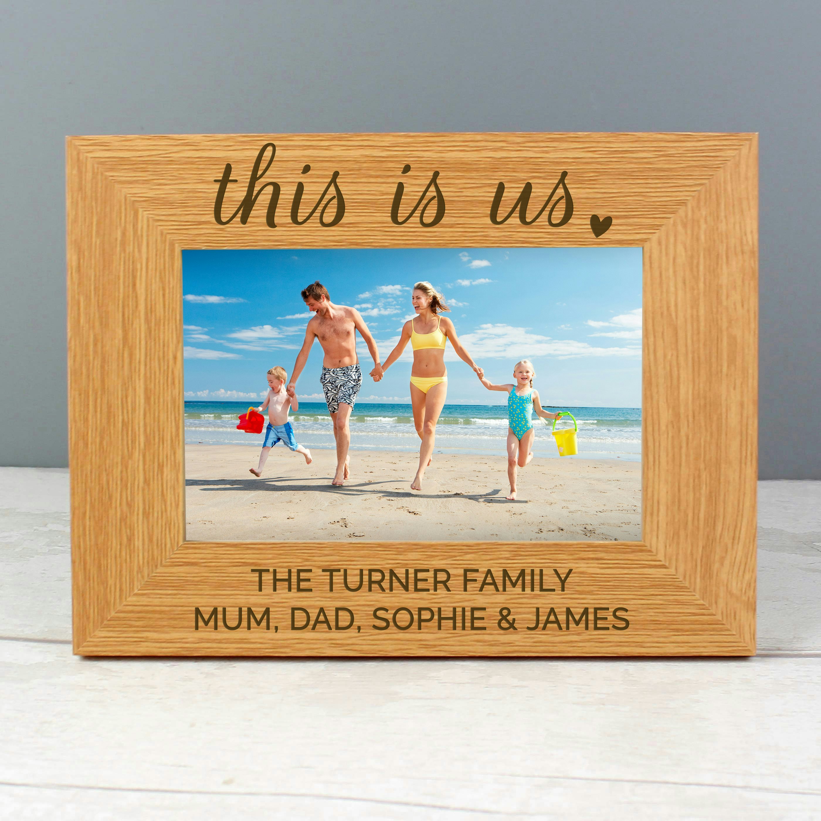 Rackhams Personalised 'This Is Us' 6X4 Landscape Wooden Photo Frame