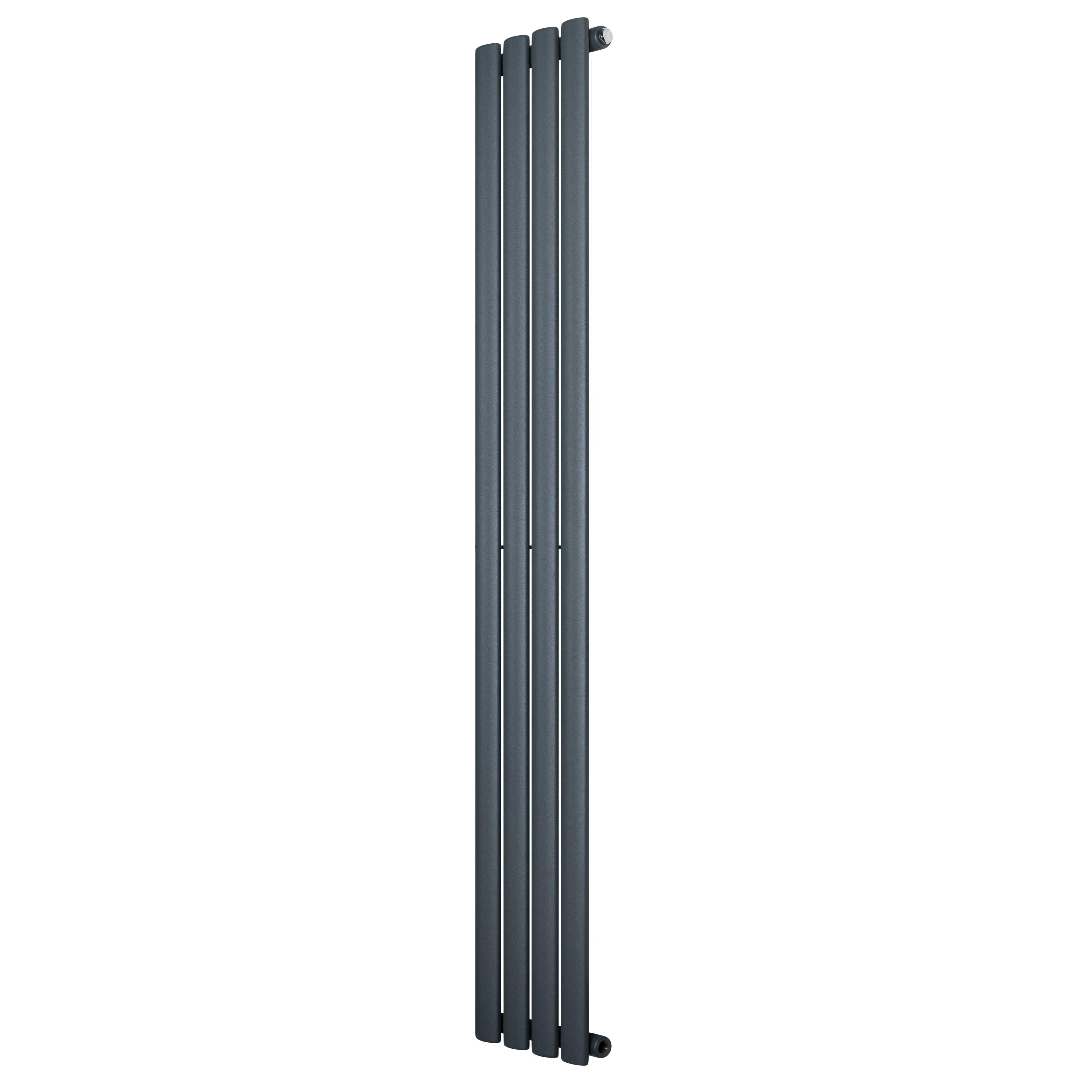 Monstershop Anthracite/Grey Oval Single Column Radiator - 1600 X 240Mm