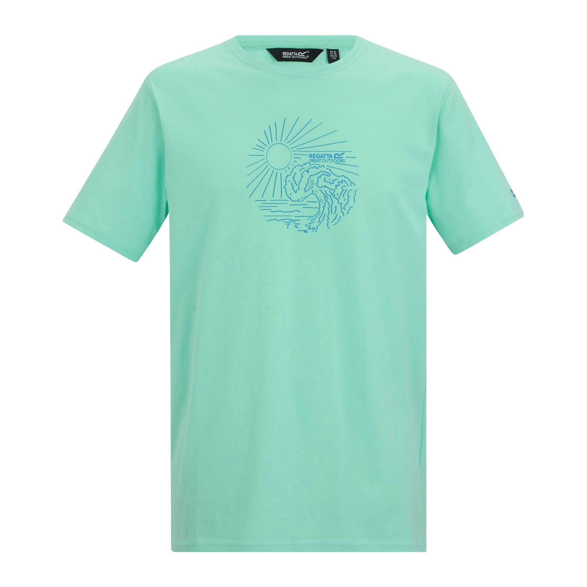 Regatta Men's Green Cline Ix Sea Wave T-Shirt - Ice - Ice - 3XL - 95% Cotton/5% Viscose