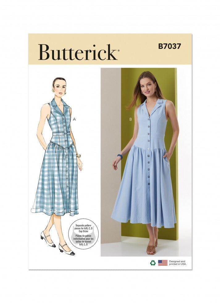 Butterick Women's Sewing Pattern 7037, Dresses For K5 (8-10-12-14-16) - Intermediate - K5 (8-10-12-14-16)