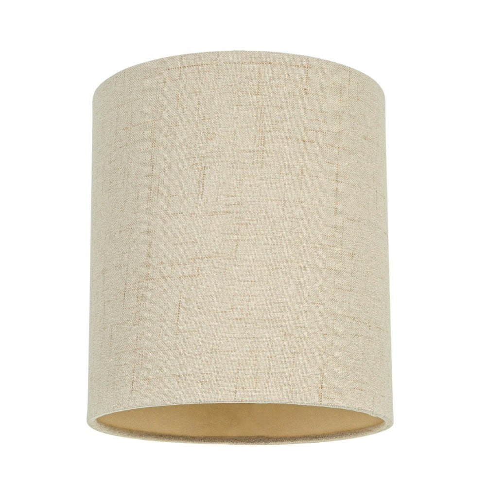 Rackhams Cream/White/Light Contemporary And Sleek Taupe Linen Fabric 6" Cylindrical Lamp Shade 60W Maximum