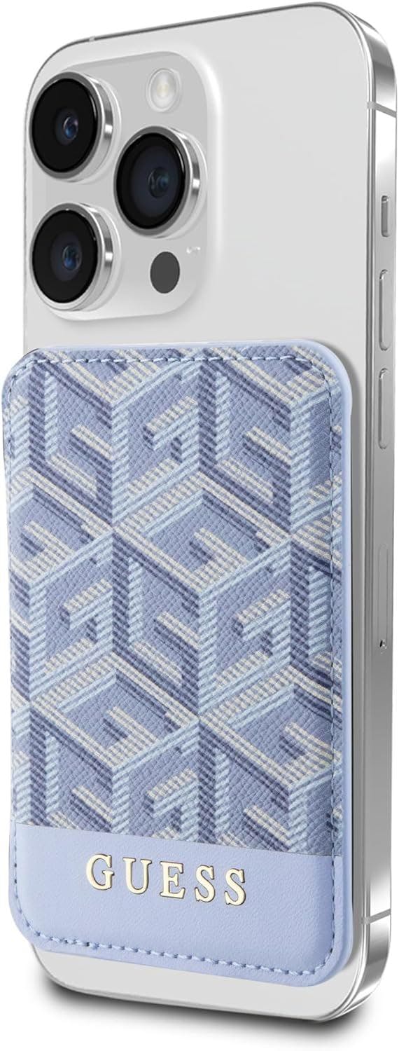Guess Blue Gcube Stripe Wallet Card Slot Stand Case With Magsafe - Guwmshgcfseb