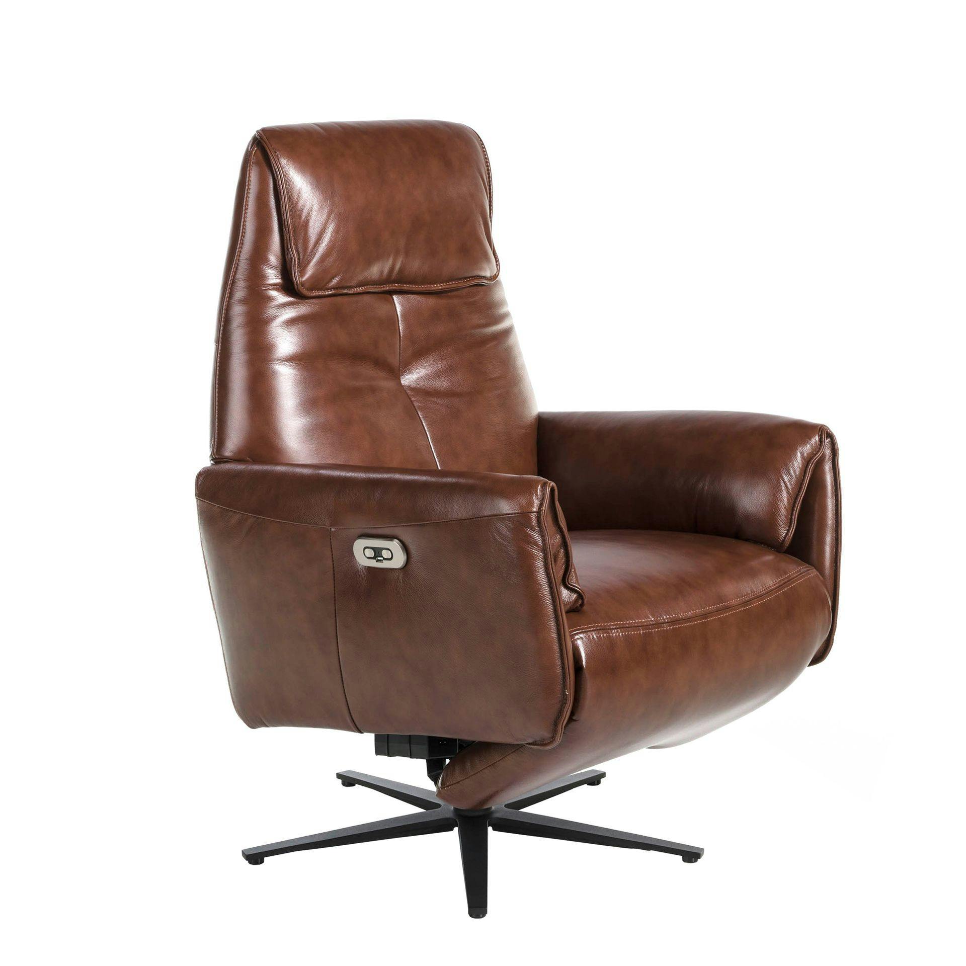 Rackhams Brown Chocolate Leather Swivel Armchair 5056 - Modern - Yes - No