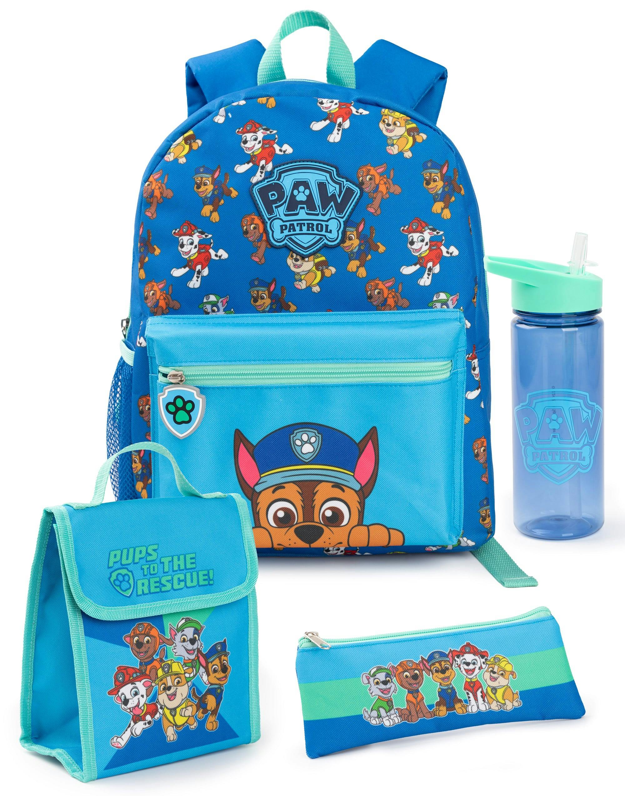 Vanilla Underground Unisex Blue Paw Patrol Kids Multi Character 4 Piece Backpack Set (One Size)