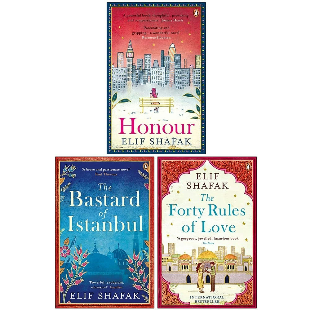 Penguin/Viking Boys Elif Shafak Collection 3 Books Set (The Forty Rules Of Love, The Bastard Of Istanbul, Honour)
