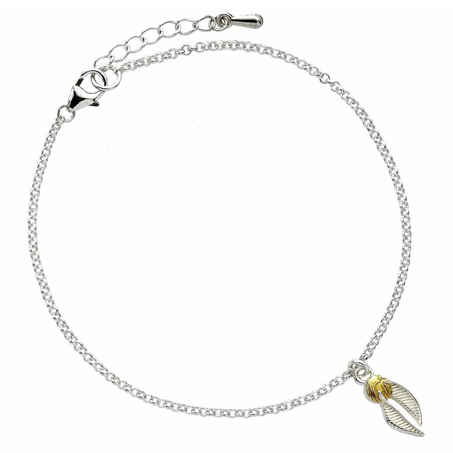 The Carat Shop Silver/Golden Harry Potter Sterling Snitch Charm Bracelet