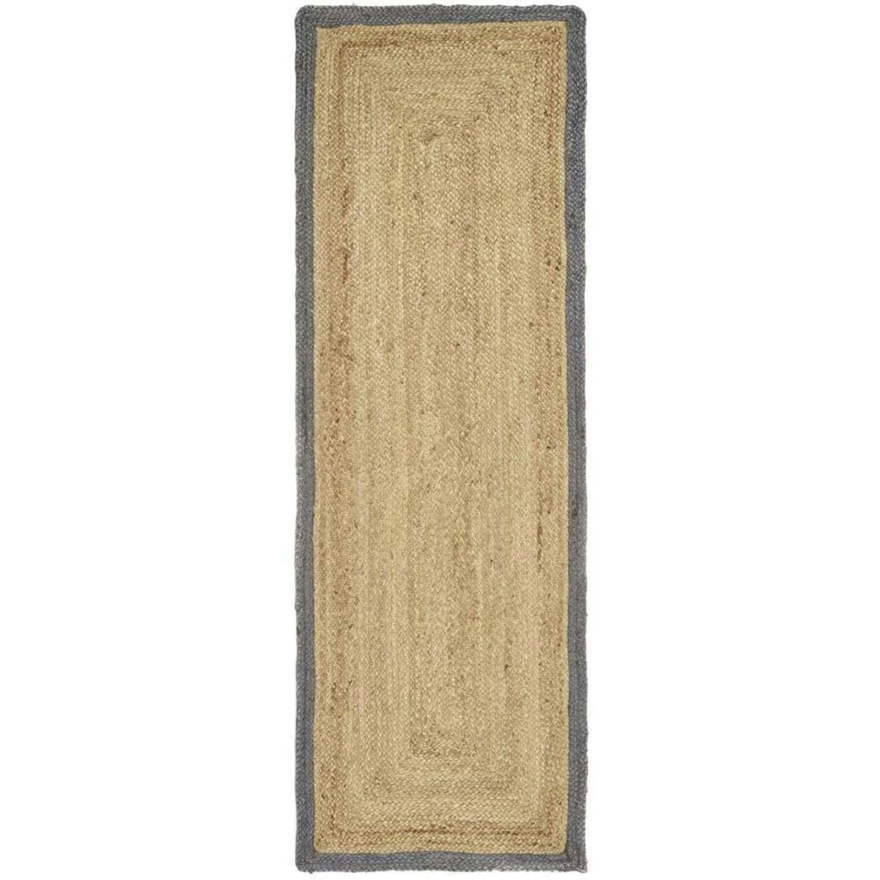 Rackhams Grey Bordered Jute Rug - 67X200 Cm